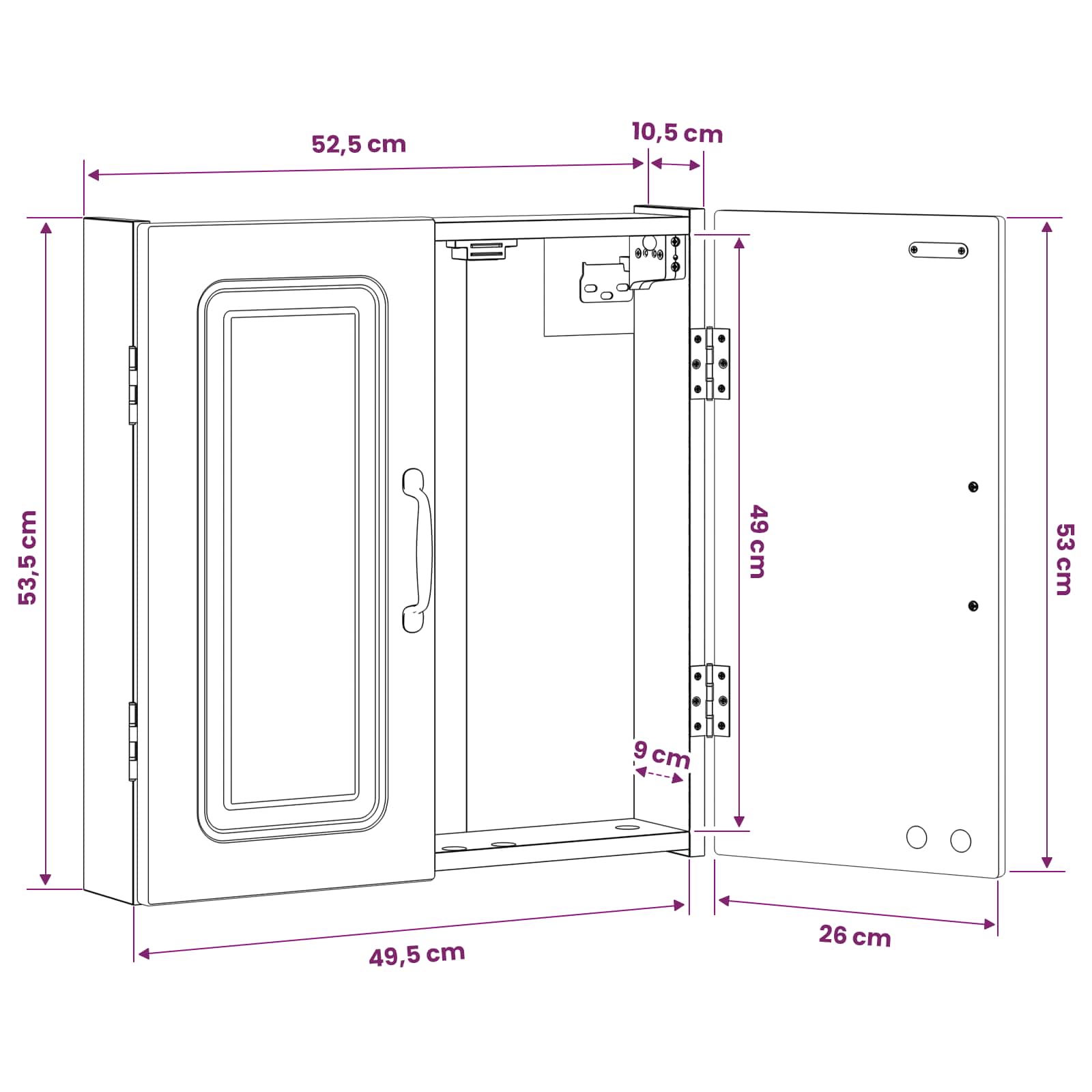 Kabinet za mete UTRECHT Siva Sonoma 52,5 x 10,5 x 53,5 cm