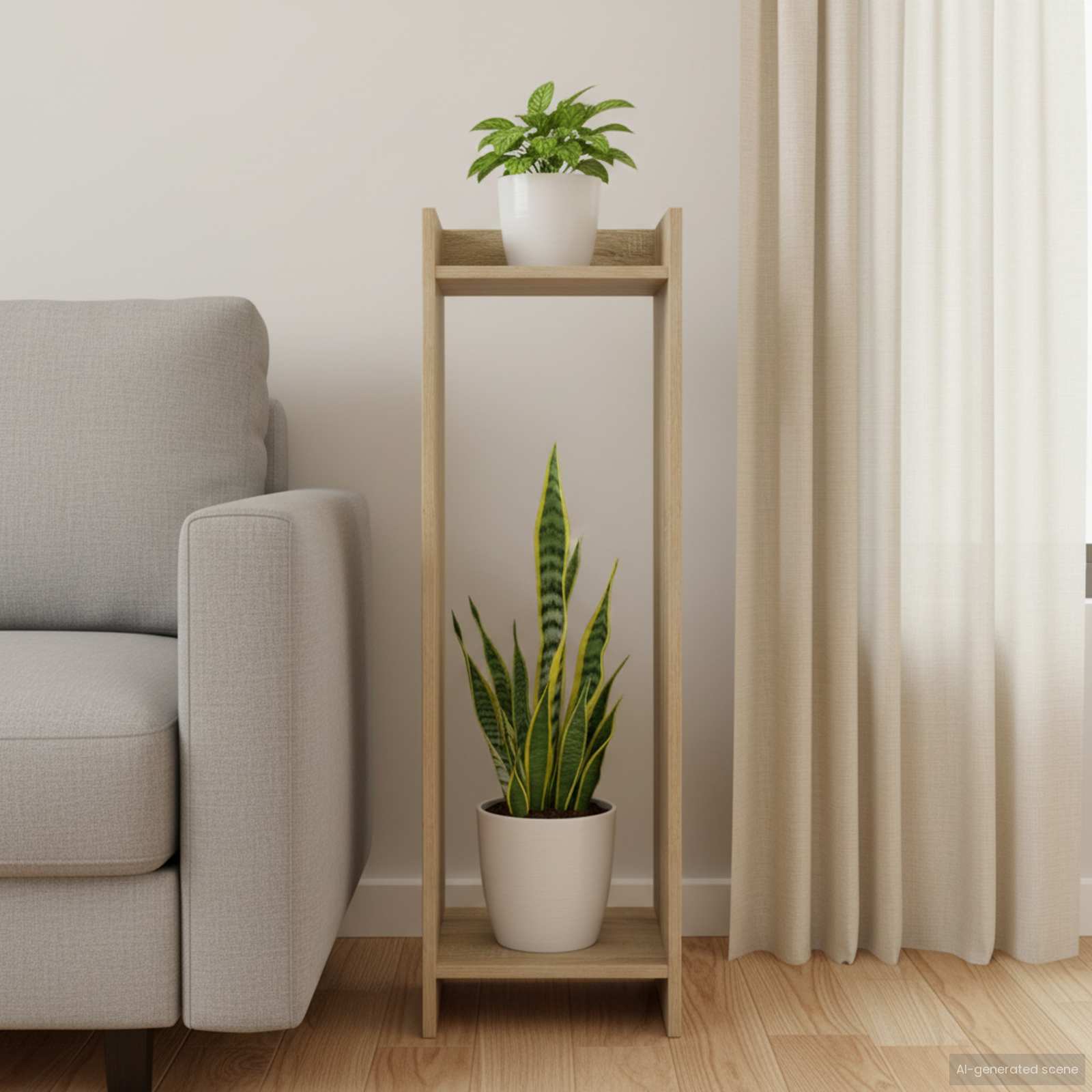 Stalak za biljke s policom Sonoma hrast 30 x 30 x 100 cm