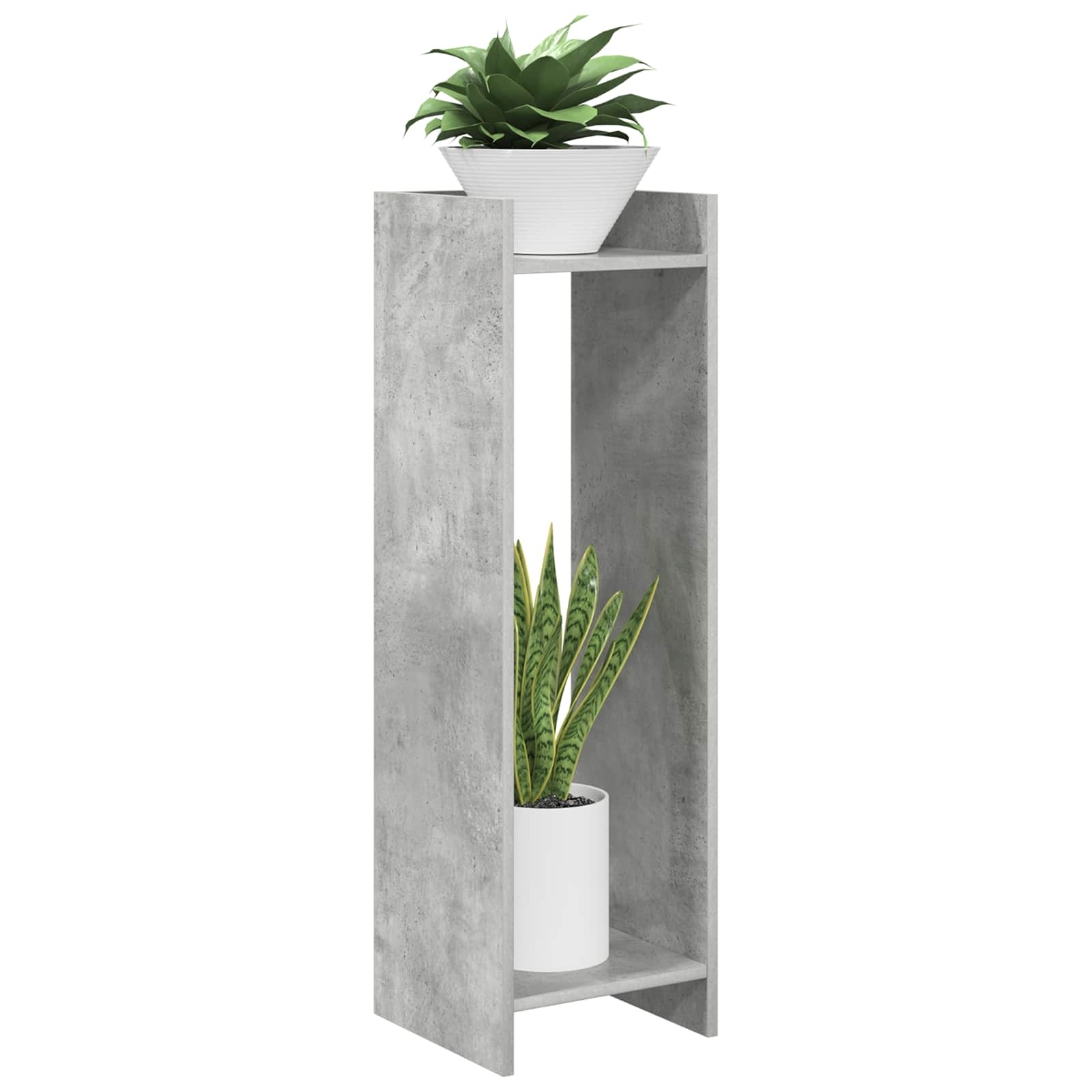 Stalak za biljke s policom 2 pcs Betonsko Siva 30 x 30 x 100 cm