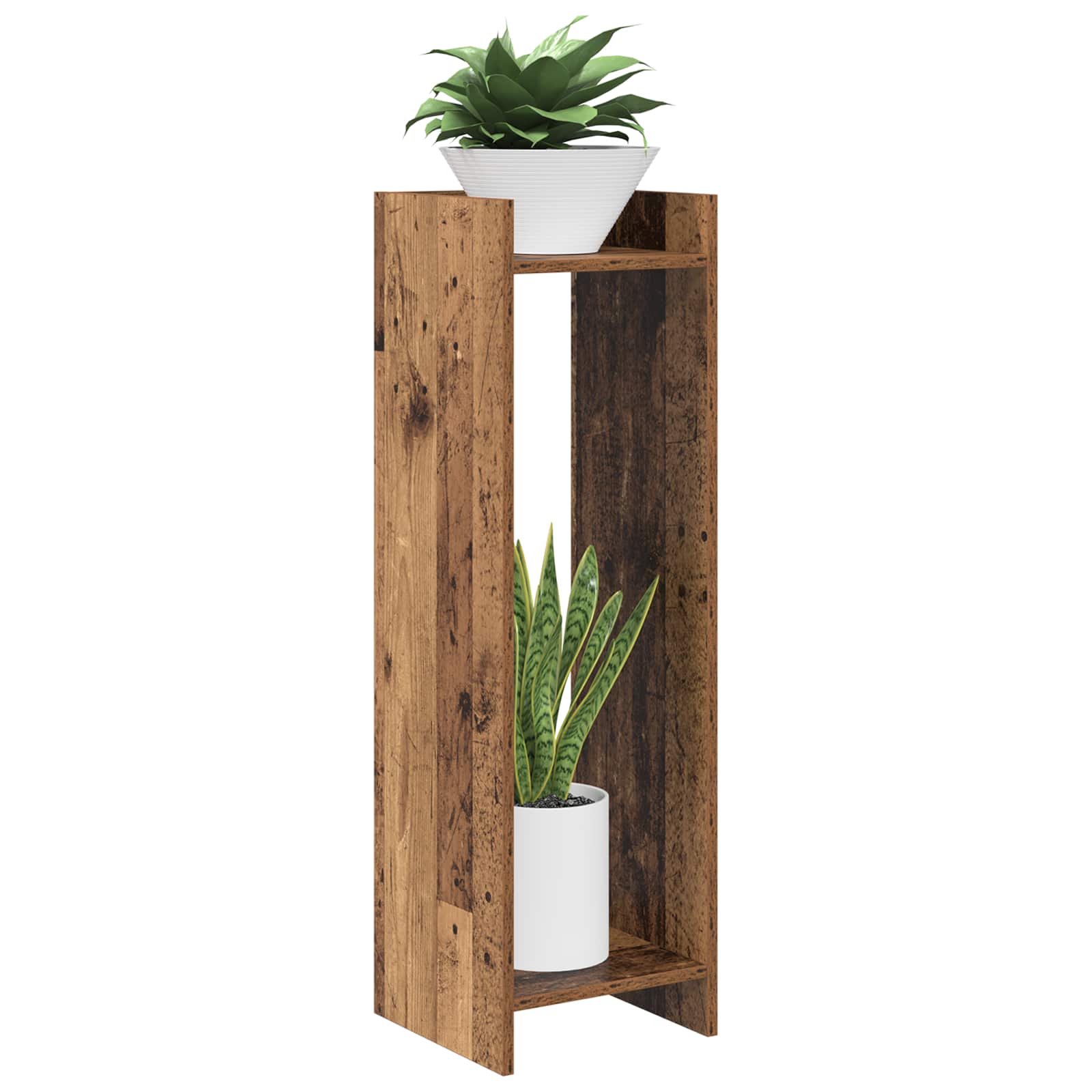 Stalak za biljke s policom Staro drvo 30 x 30 x 100 cm