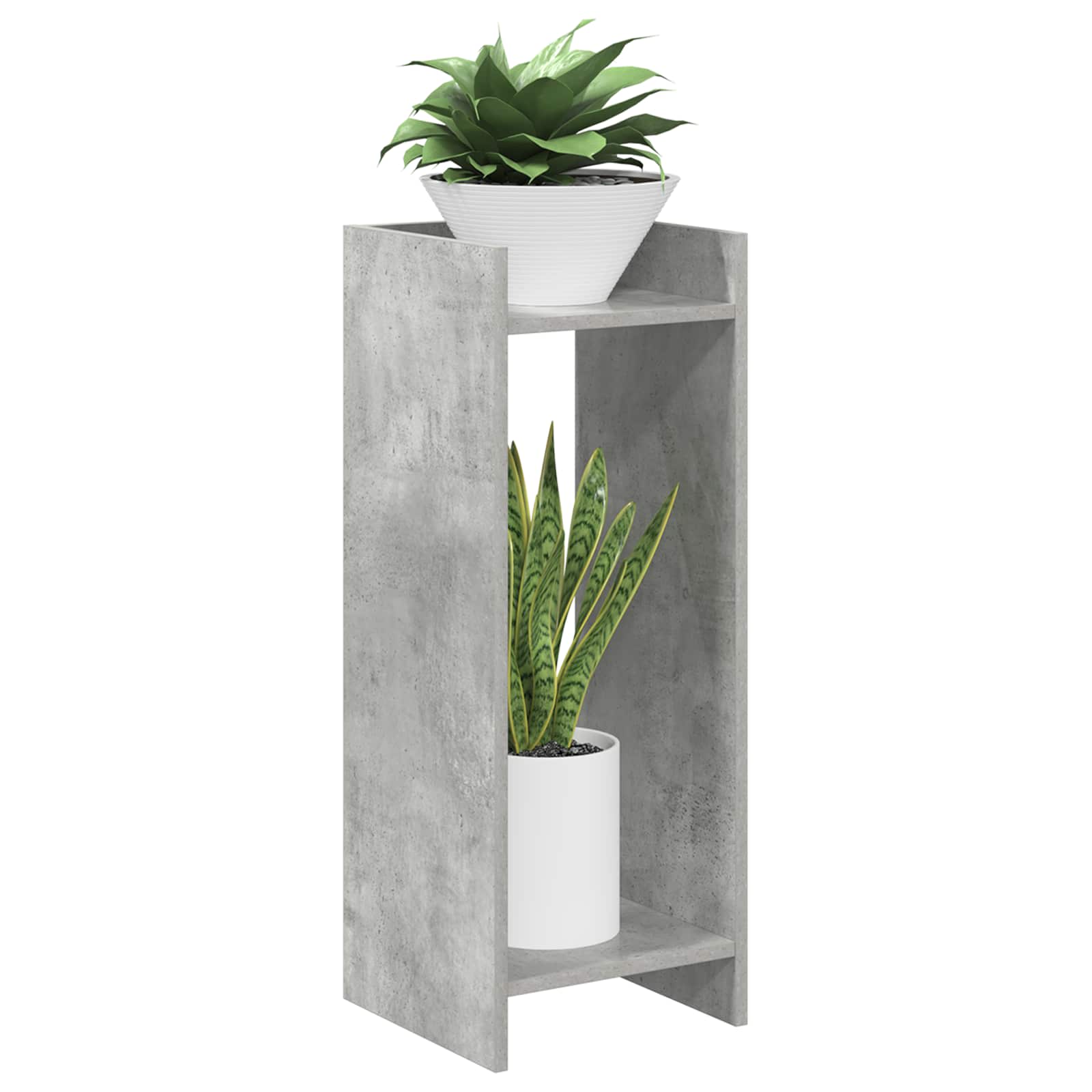 Stalak za biljke s policom Betonsko Siva 30 x 30 x 80 cm