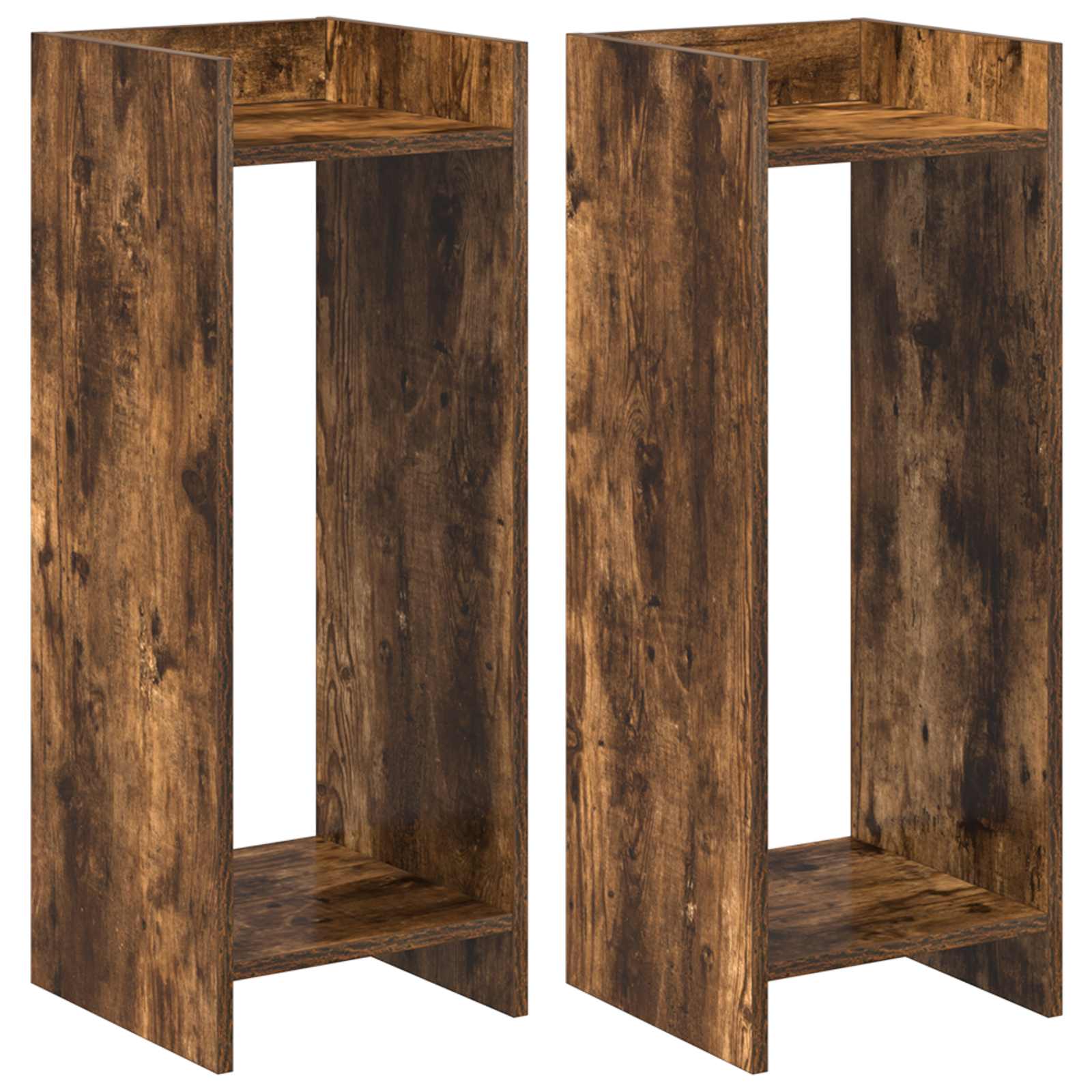 Stalak za biljke s policom 2 pcs Dimljeni Hrast 30 x 30 x 80 cm
