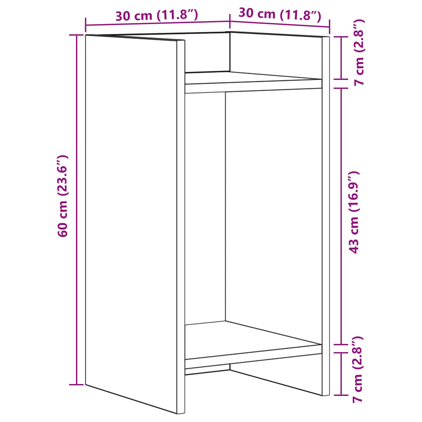 Stalak za biljke s policom 2 pcs Sonoma hrast 30 x 30 x 60 cm