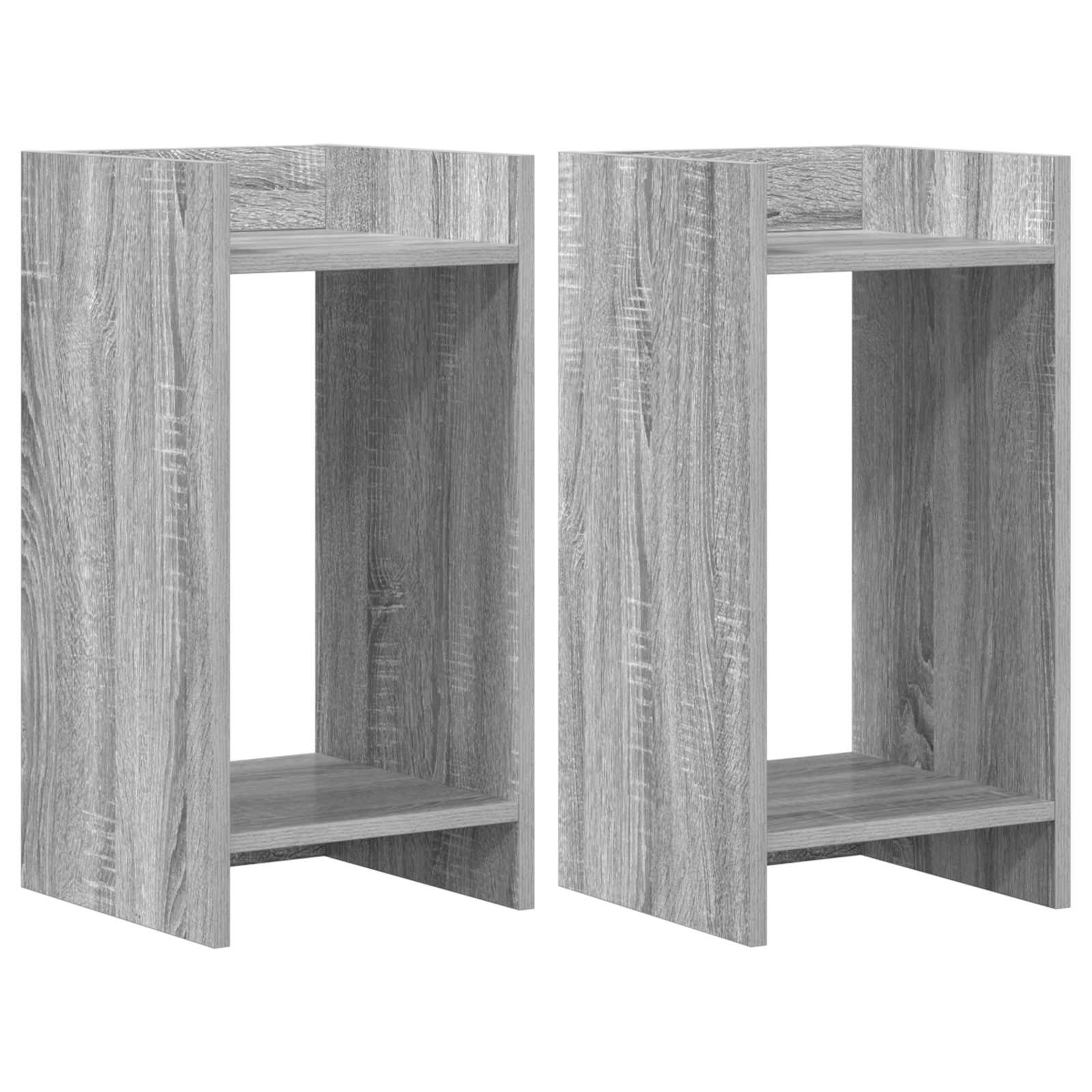 Stalak za biljke s policom 2 pcs Sivi Sonoma 30 x 30 x 60 cm