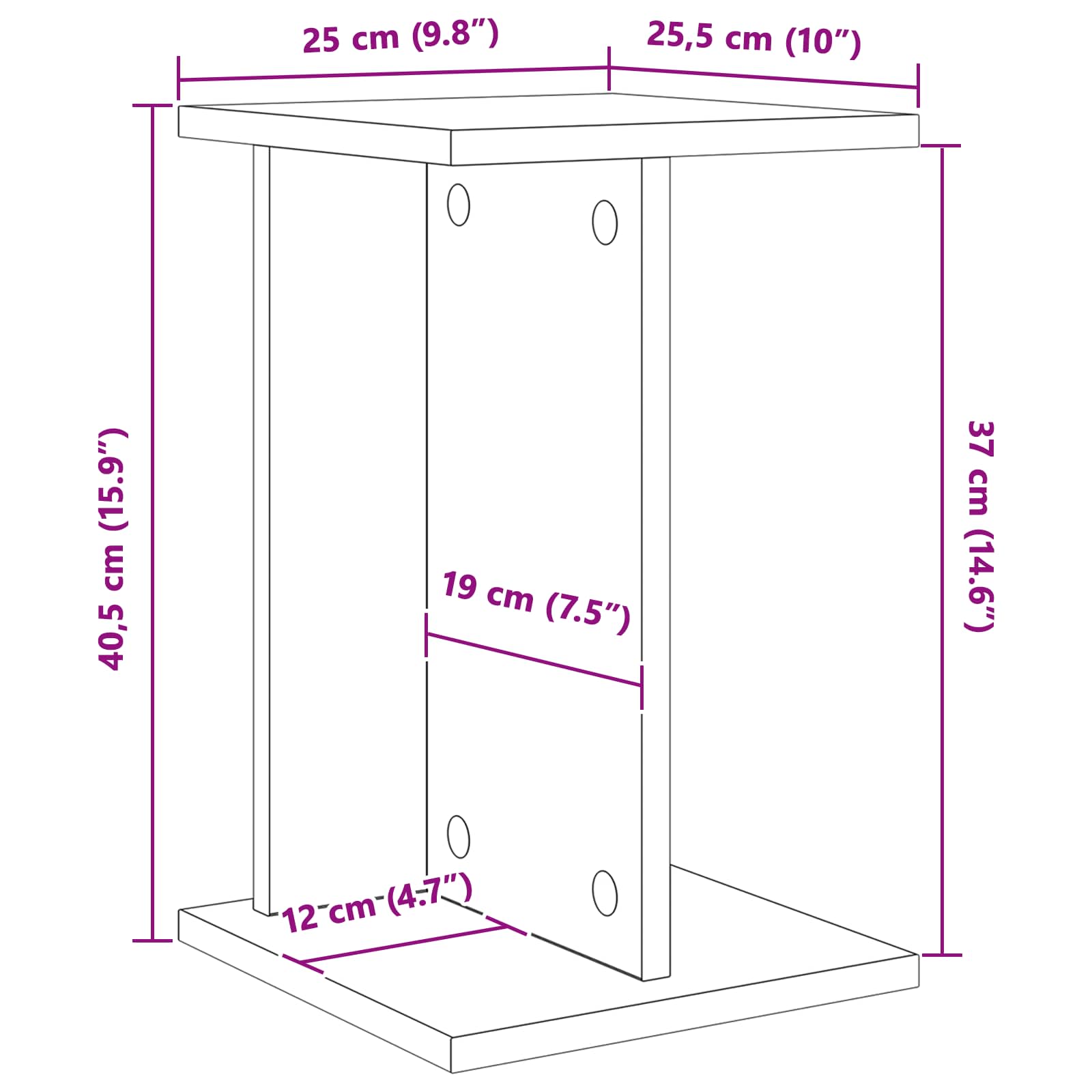 Stalak za biljke Betonsko Siva 25 x 25,5 x 40,5 cm