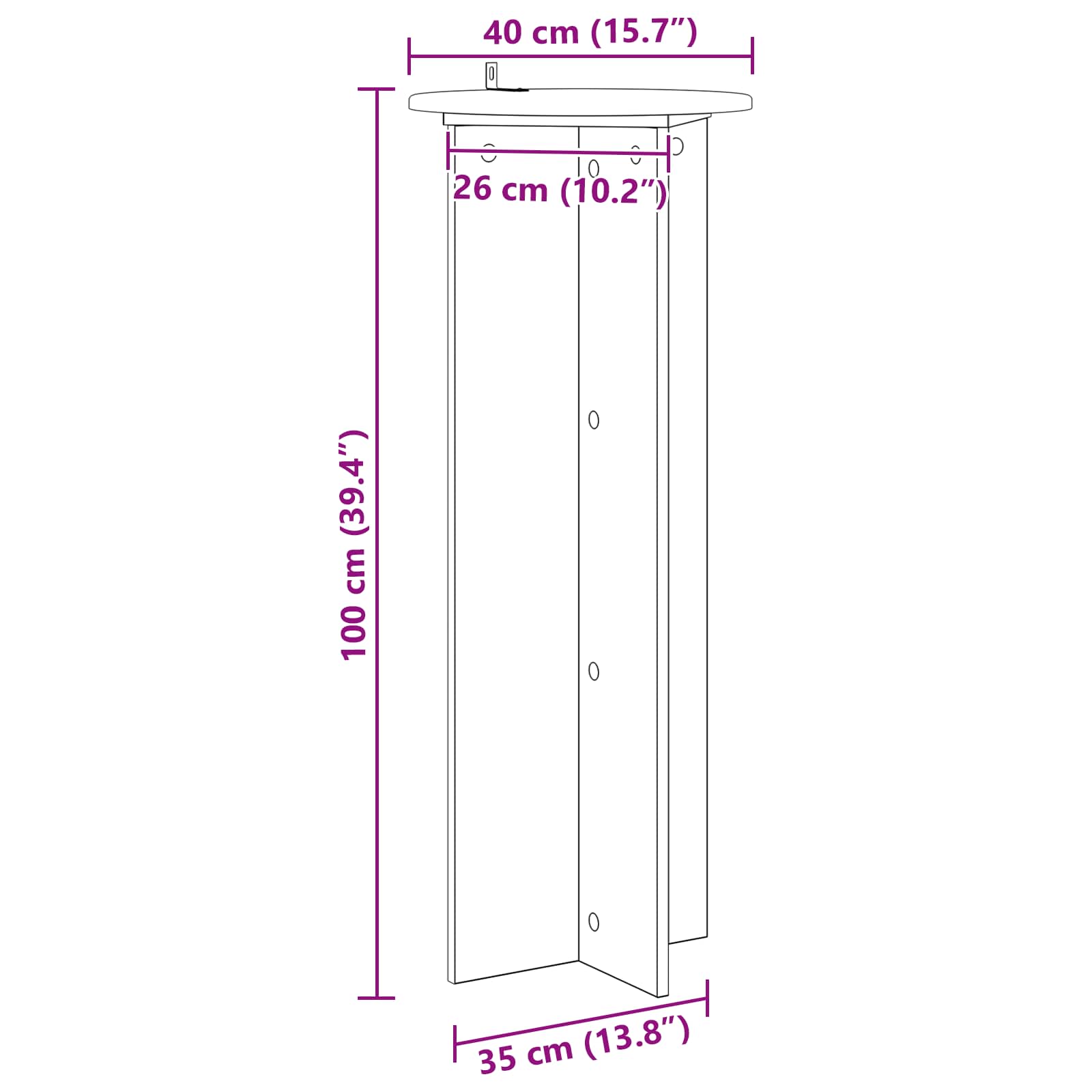 Stalak za biljke 2 pcs Betonska siva Ø40 x 100 cm