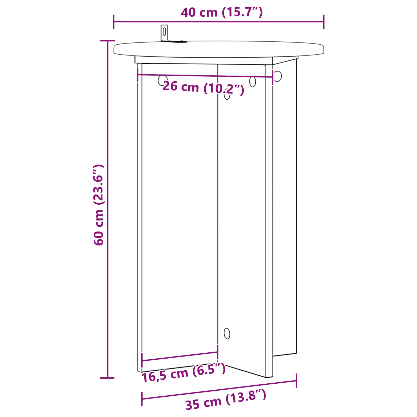 Stalak za biljke 2 pcs Crna Ø40 x 60 cm Konstruirano drvo