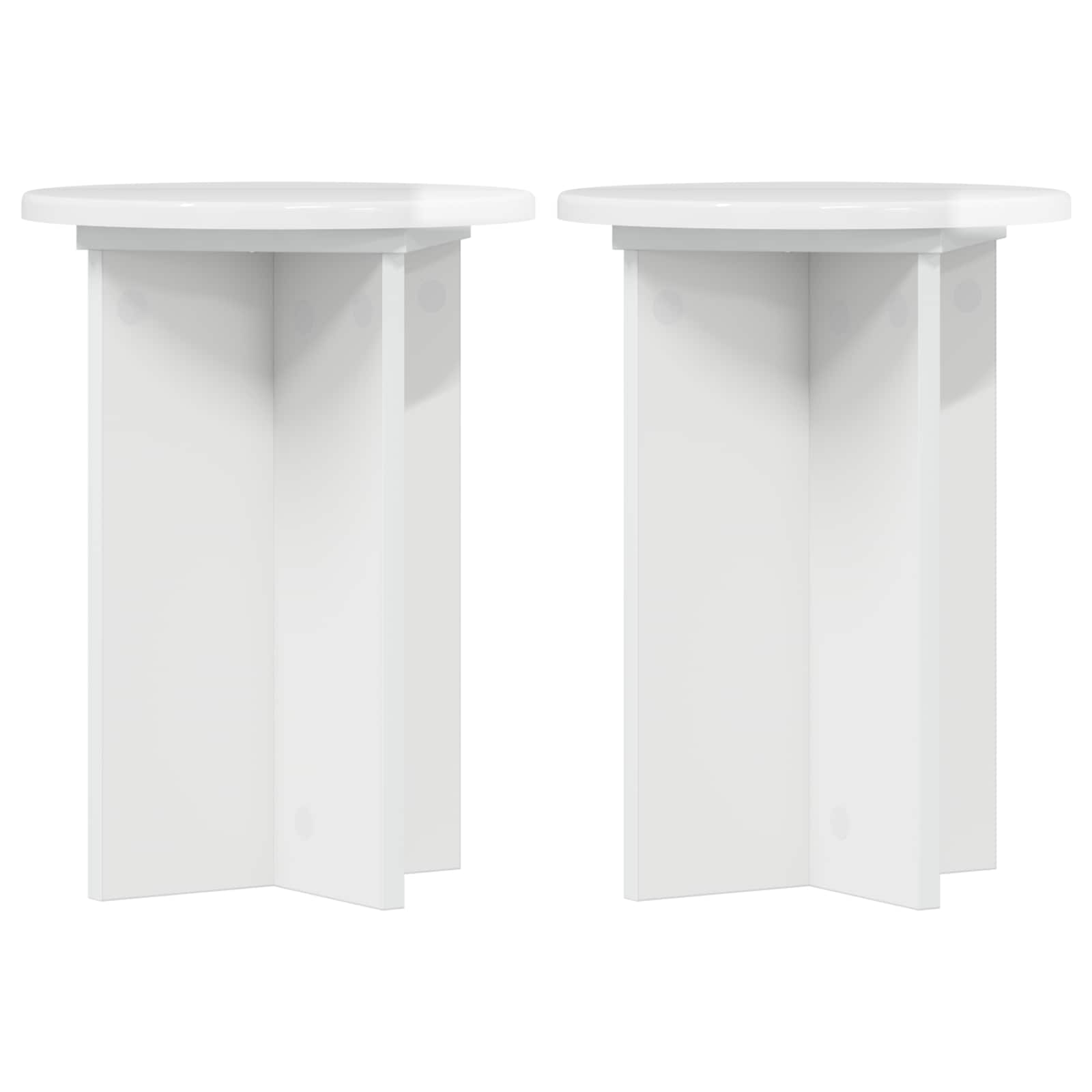 Stalak za biljke 2 pcs Bijela visokog sjaja Ø29,5 x 40 cm