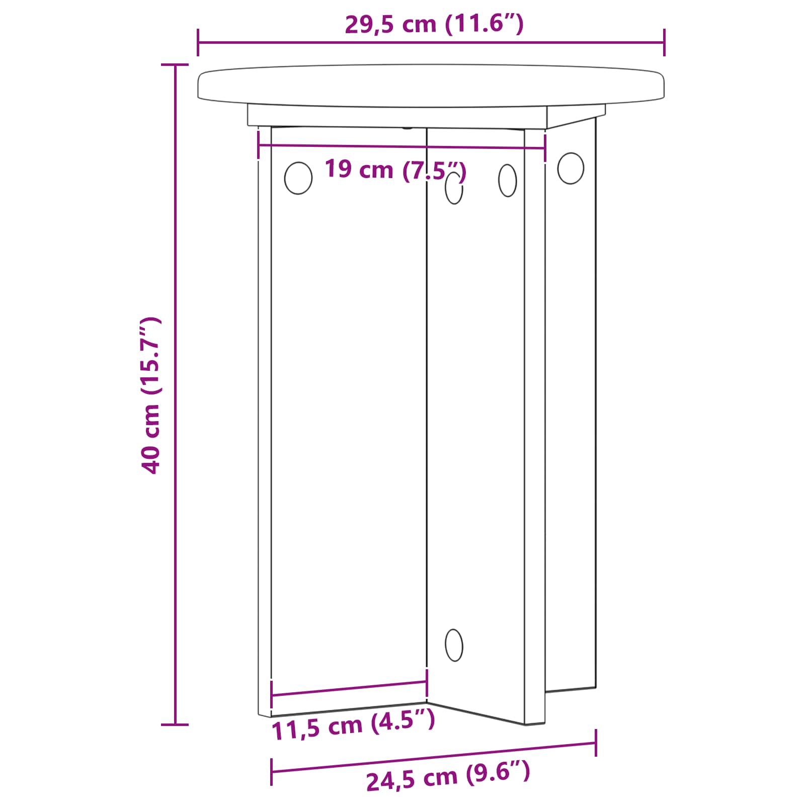 Stalak za biljke 2 pcs Siva sonoma Ø29,5 x 40 cm