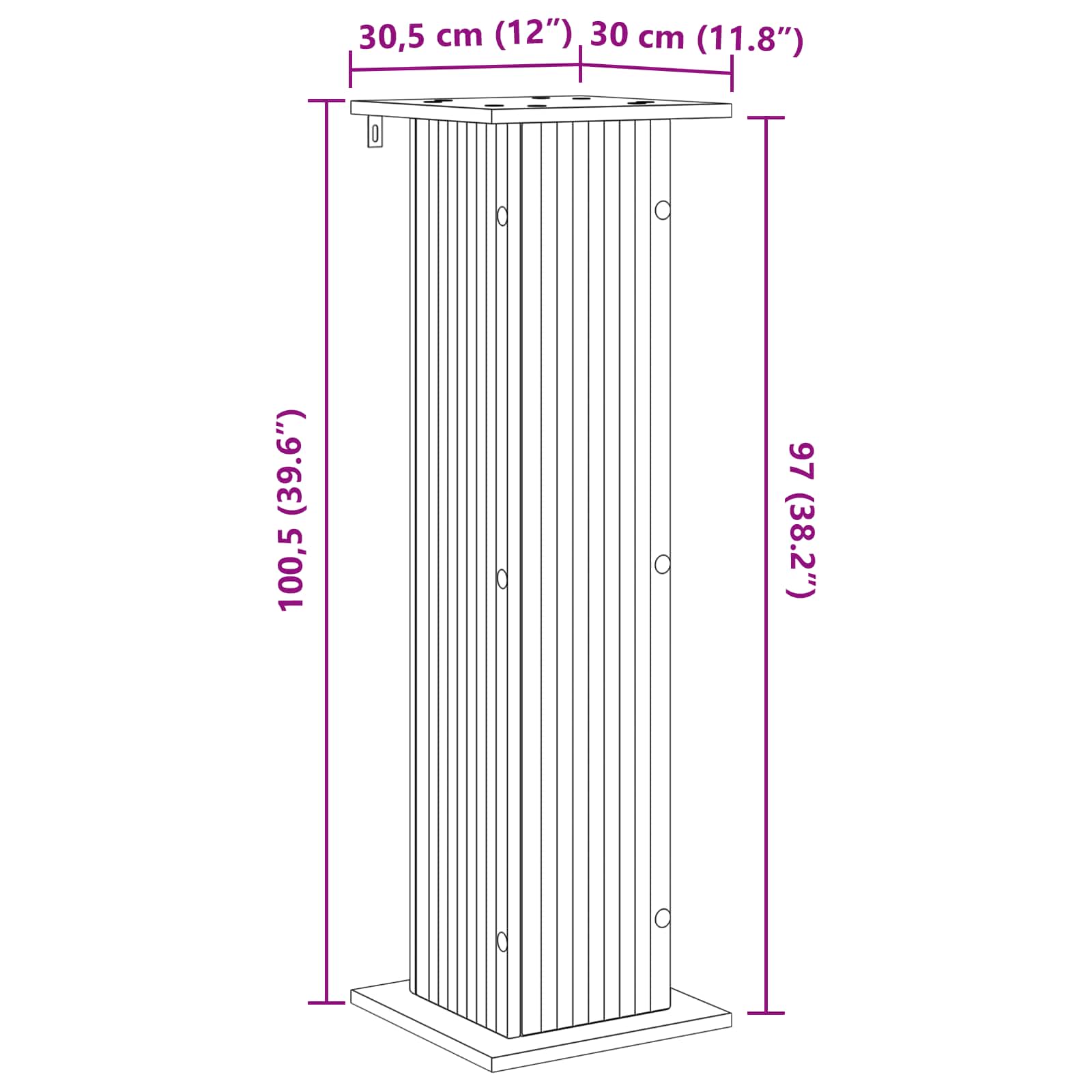 Stalak za biljke Crna 30,5 x 30 x 100,5 cm Konstruirano drvo