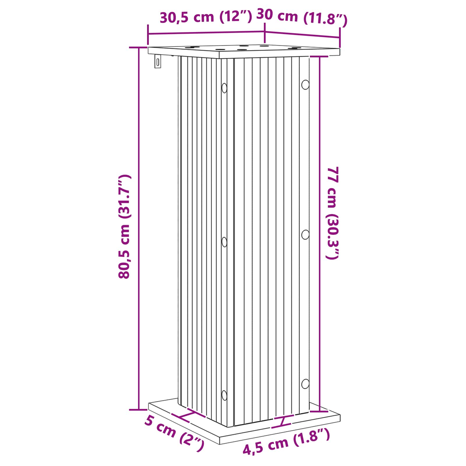 Stalak za biljke 2 pcs Crna 30,5 x 30 x 80,5 cm