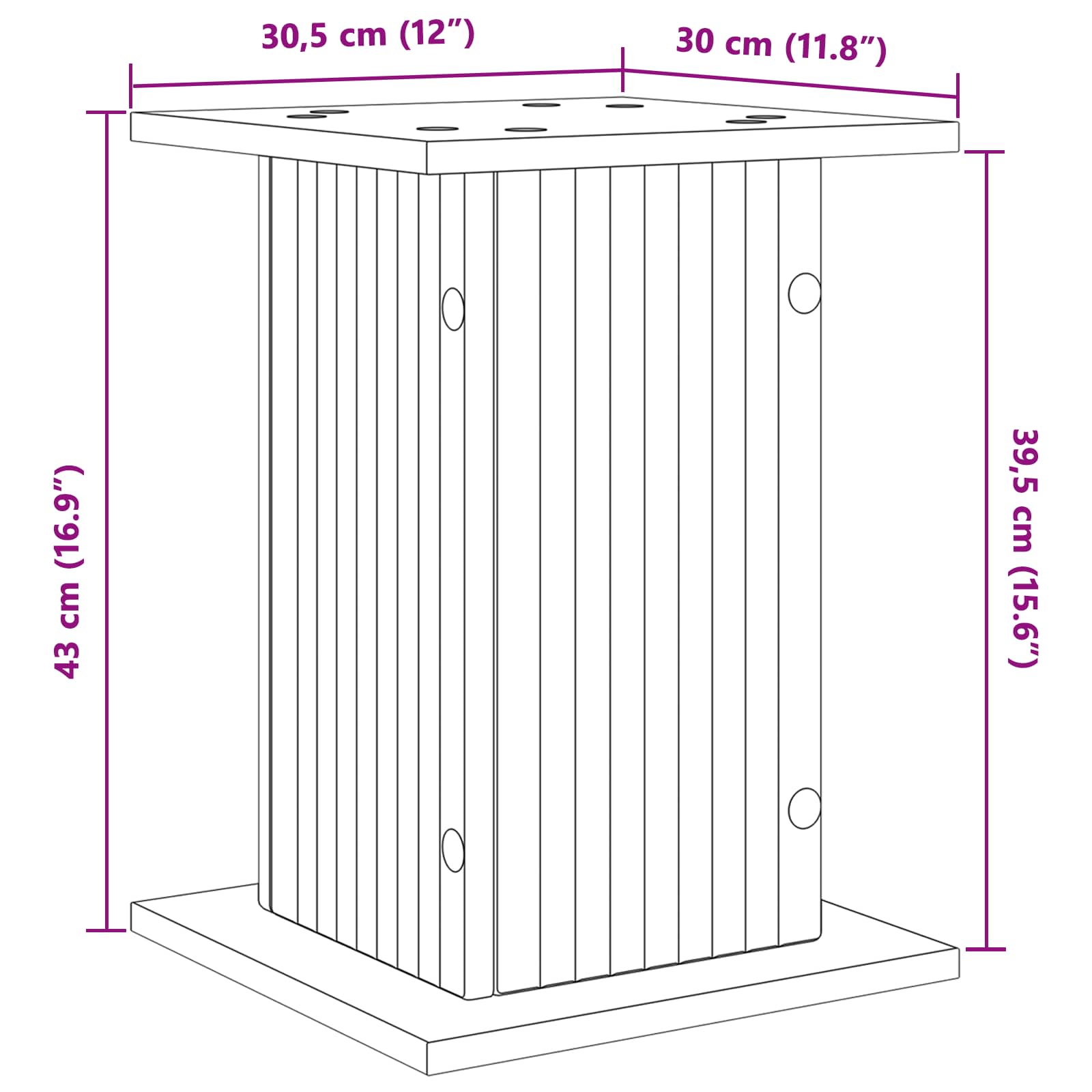 Stalak za biljke 2 pcs Siva sonoma 30,5 x 30 x 43 cm