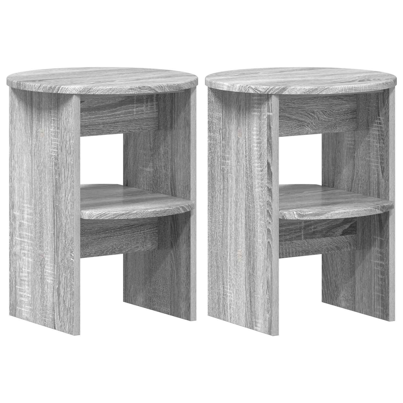 Pomoćni ormarić 2 pcs Sivi Sonoma Ø40 x 50 cm