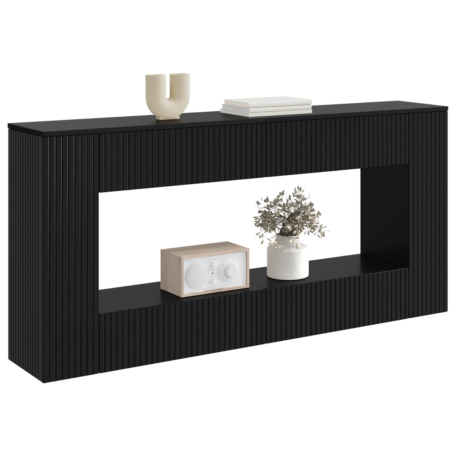 Konzolna stolica Crna 155 x 29 x 74 cm Konstrukcijsko drvo