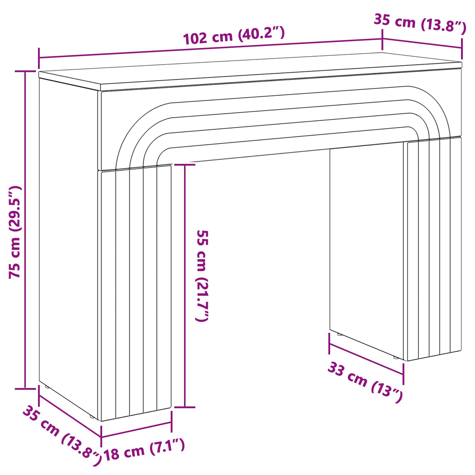 Kava Stol Siva sonoma 102 x 35 x 75 cm Konstruirano drvo