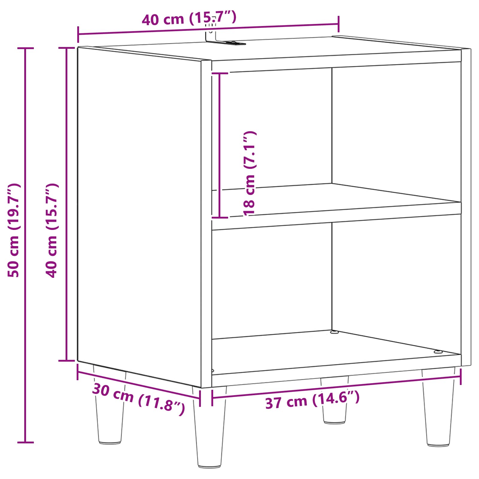 Ormarić za krevet 2 pcs Crni hrast 40 x 30 x 50 cm