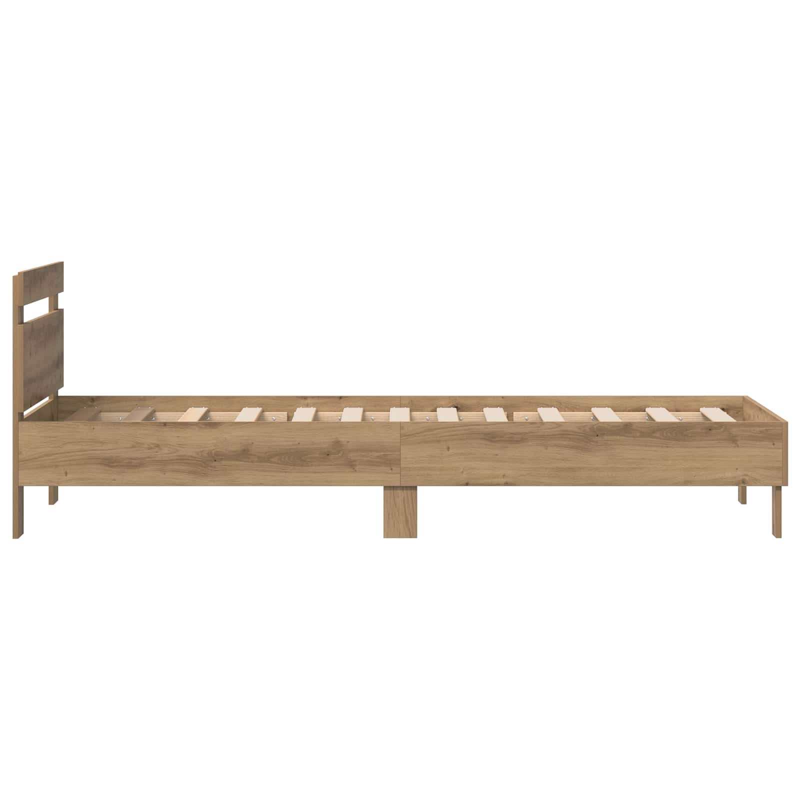 Krevetna konstrukcija s uzglavljem Umjetnički hrast 75 x 190 cm