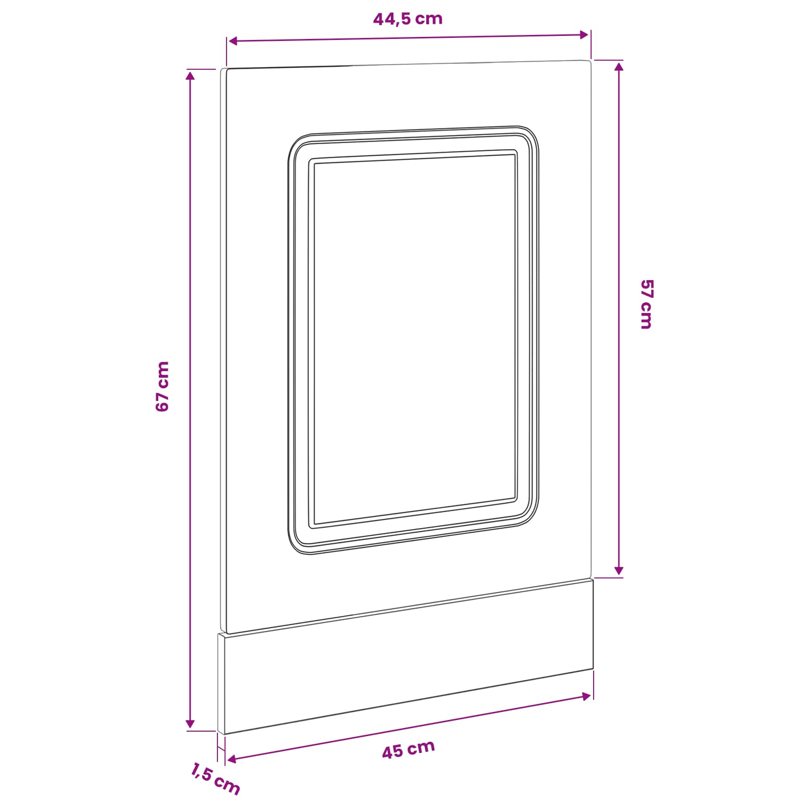 Ploča za perilicu posuđa Kalmar Crni hrast 45 x 1,5 x 57 cm