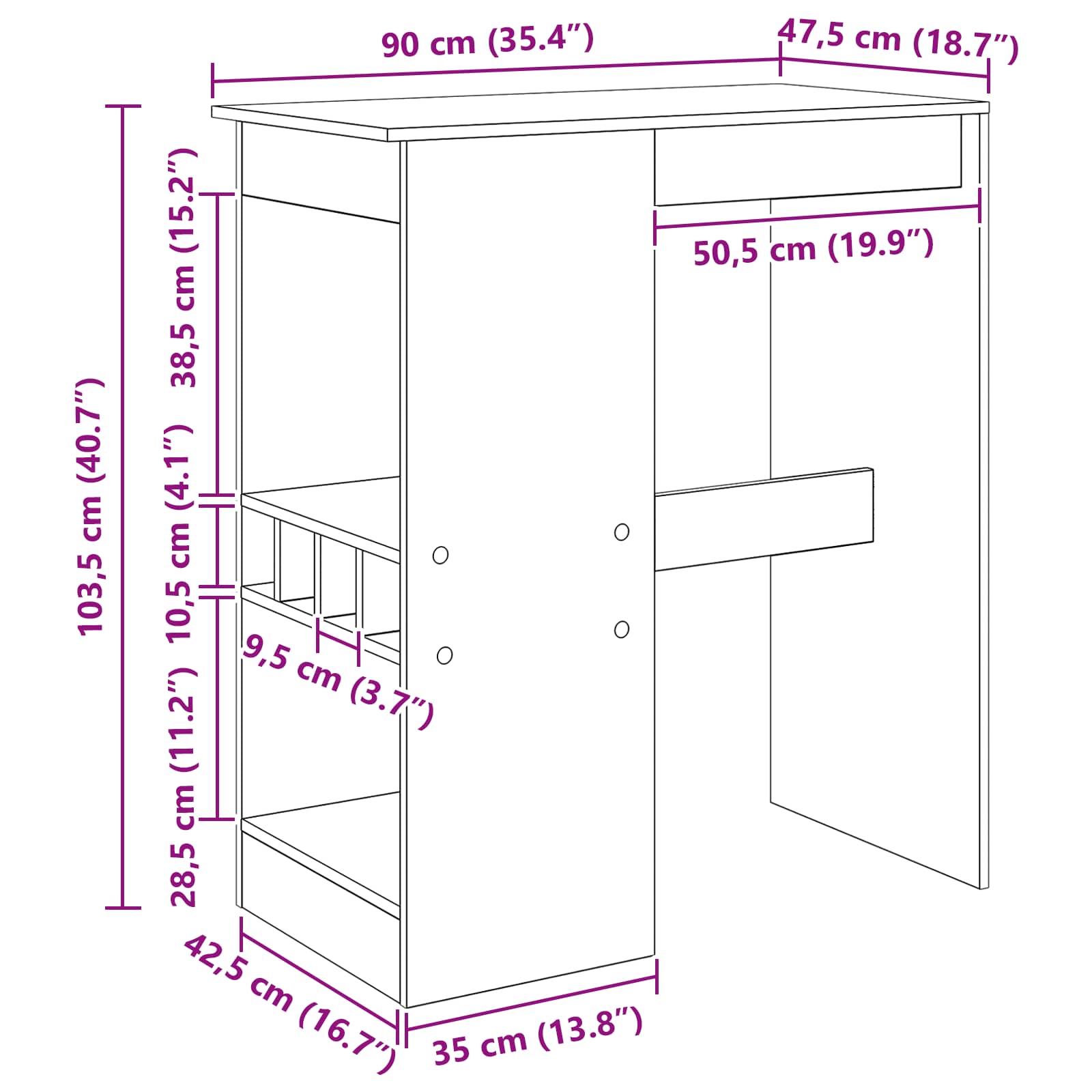 Stol za bar Crni hrast 90 x 47.5 x 103.5 cm Konstruirano drvo