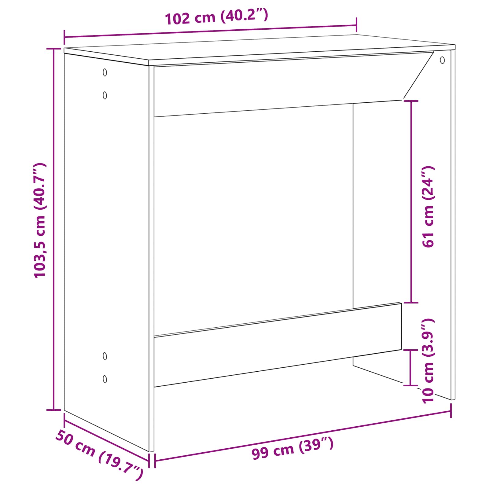 Stol za bar Crni hrast 102 x 50 x 103,5 cm Konstruirano drvo