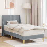 Krevetna konstrukcija Svijetlo siva 90 x 200 cm tkanina