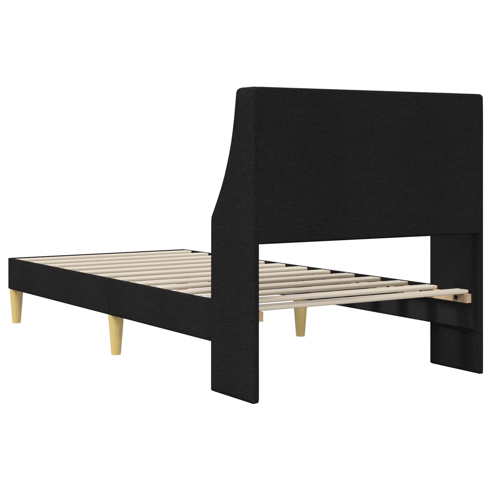 Krevetna konstrukcija Jednobojno Crna 100 x 200 cm tkanina