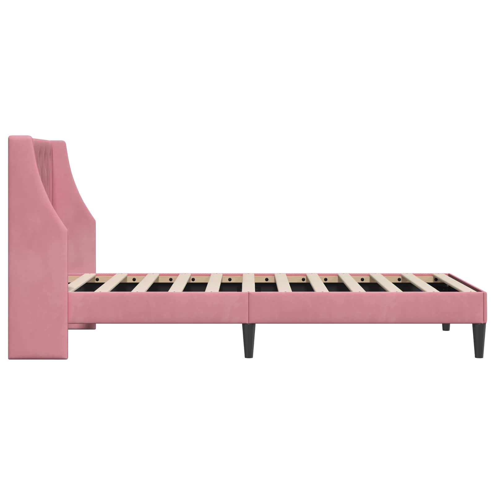 Krevetna konstrukcija s uzglavljem Ružičasta 80 x 200 cm Baršun