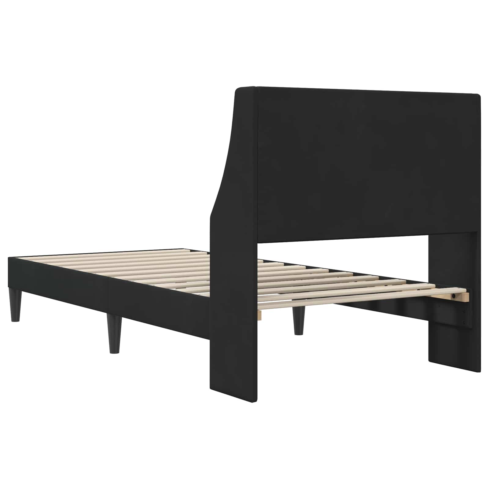 Krevetna konstrukcija s uzglavljem Crna 80 x 200 cm Baršun