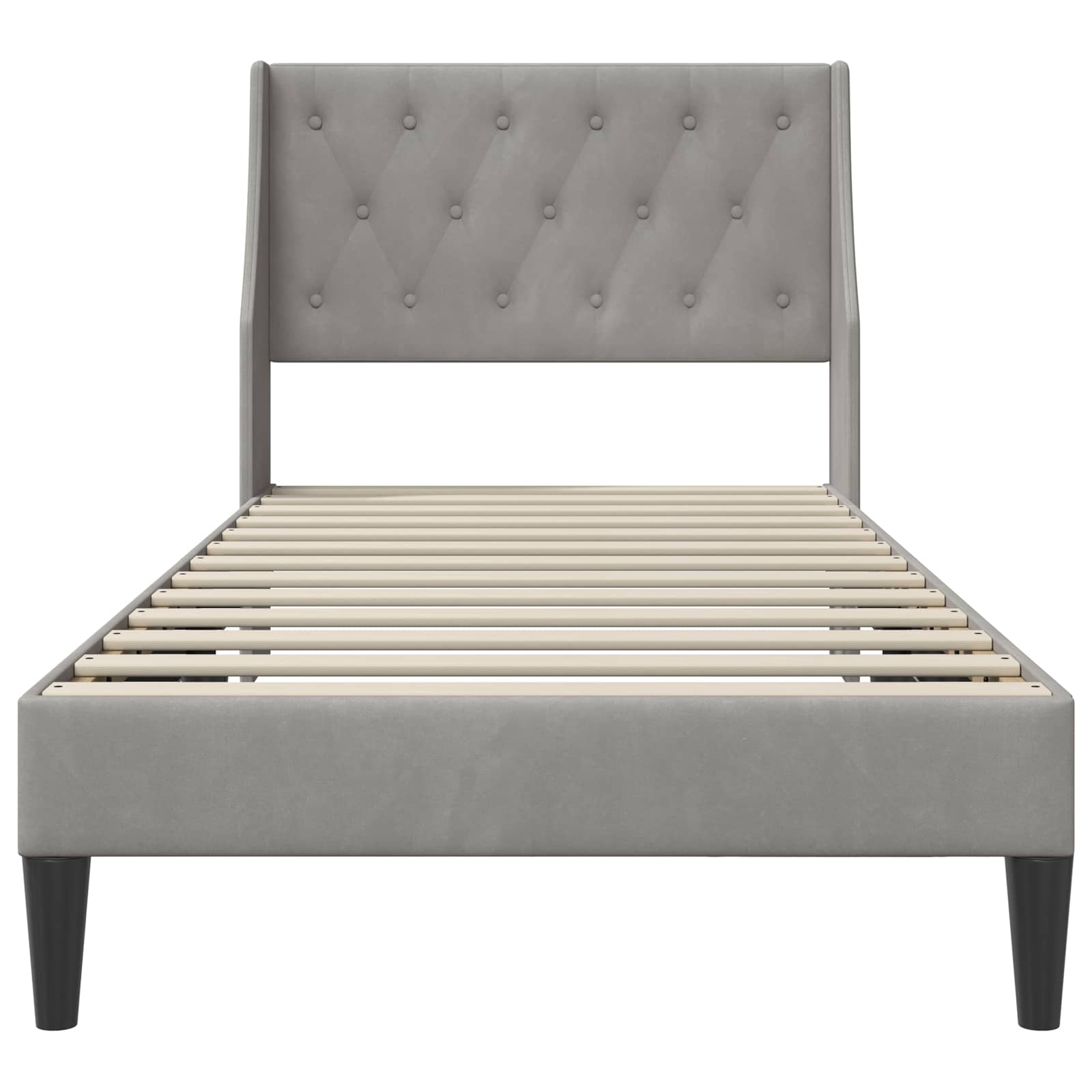 Krevetna konstrukcija Svijetlo siva 90 x 190 cm Baršun