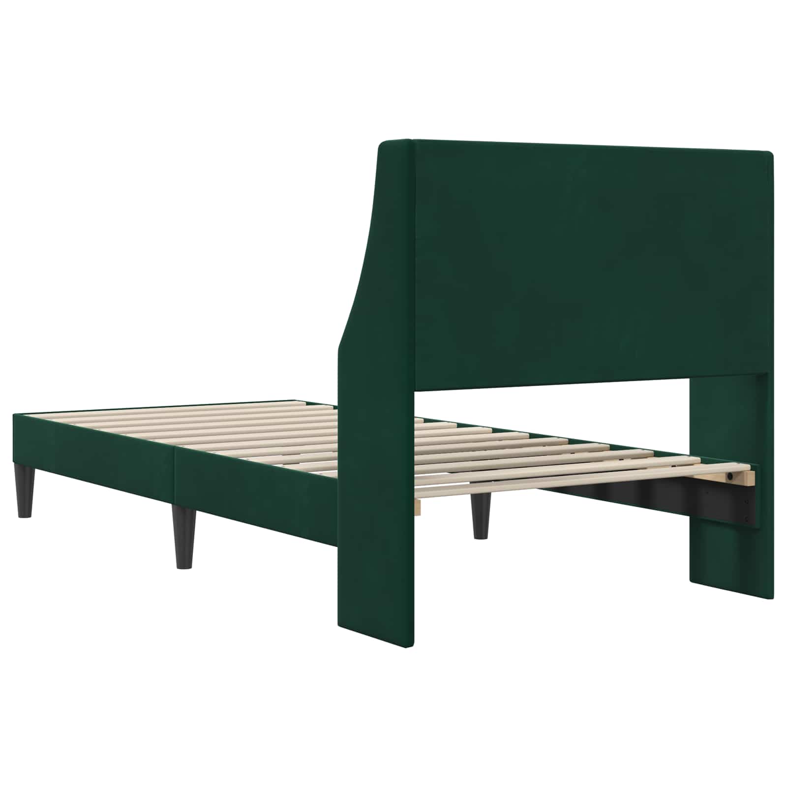 Krevetna konstrukcija Tamnozelena 90 x 200 cm Baršun