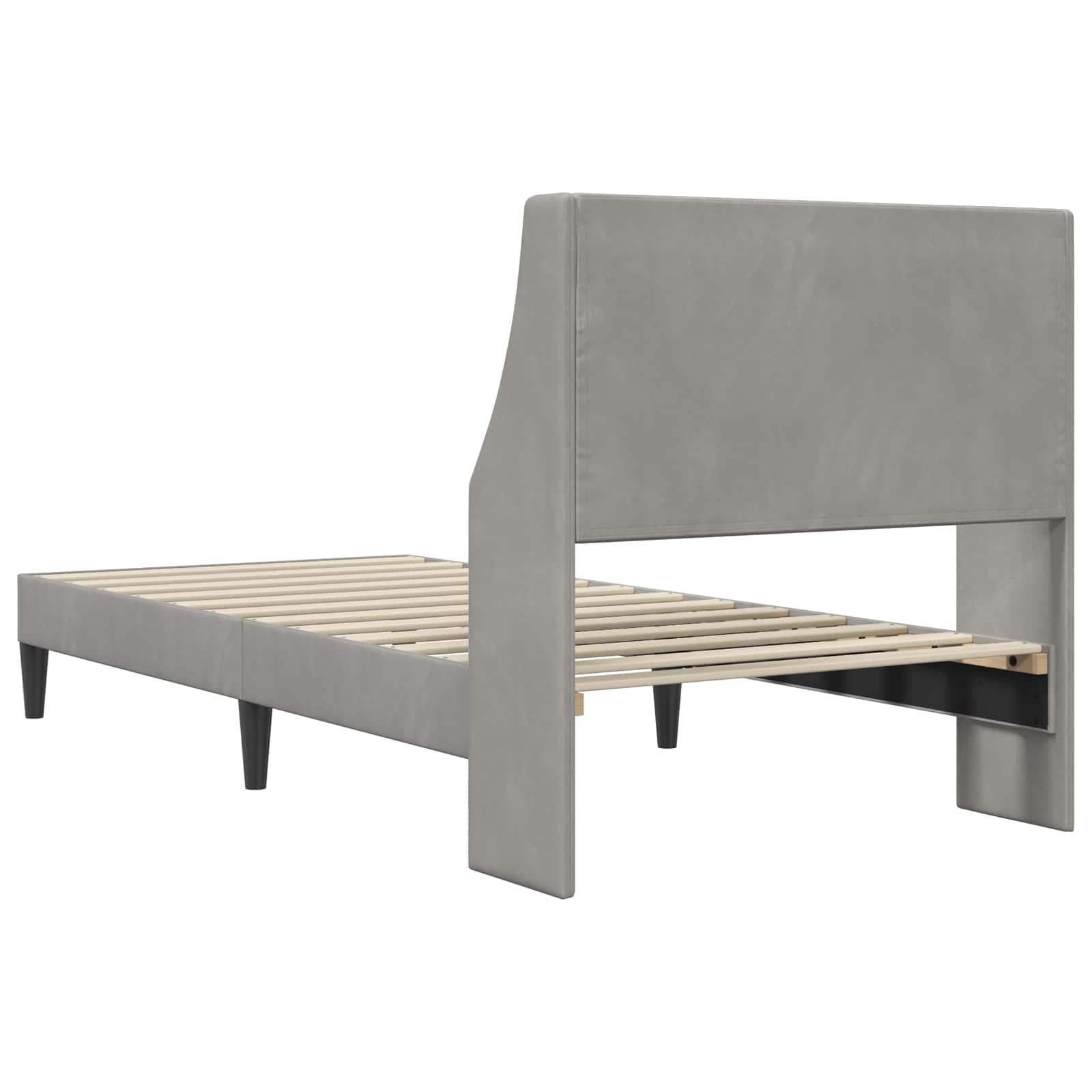 Krevetna konstrukcija Svijetlo siva 100 x 200 cm Baršun
