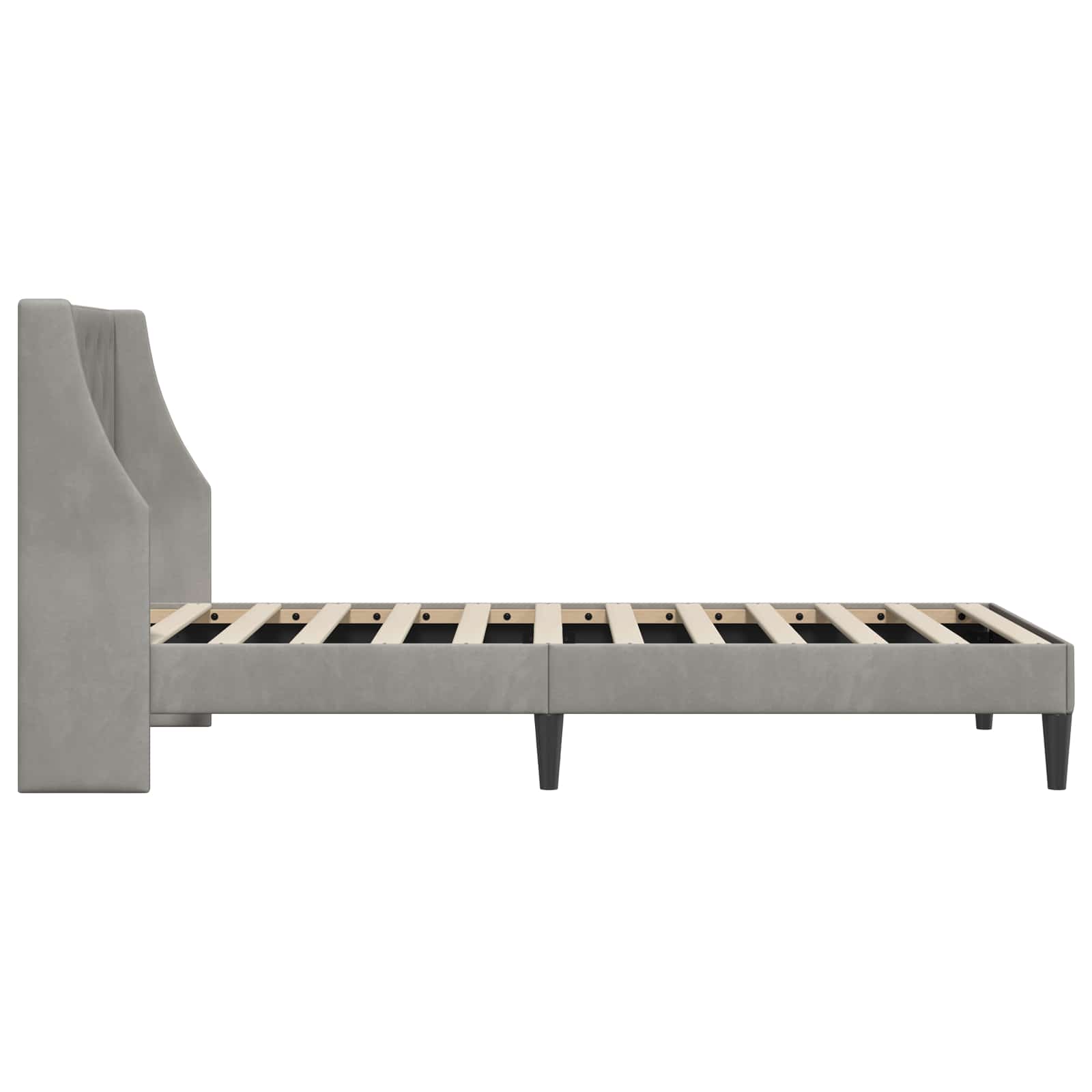 Krevetna konstrukcija Svijetlo siva 100 x 200 cm Baršun