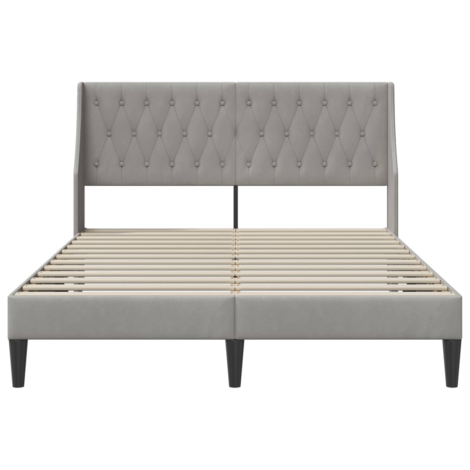 Krevetna konstrukcija Svijetlo siva 120 x 190 cm Baršun