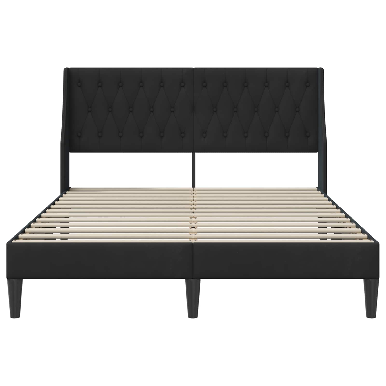 Krevetna konstrukcija s uzglavljem Crna 160 x 200 cm Baršun