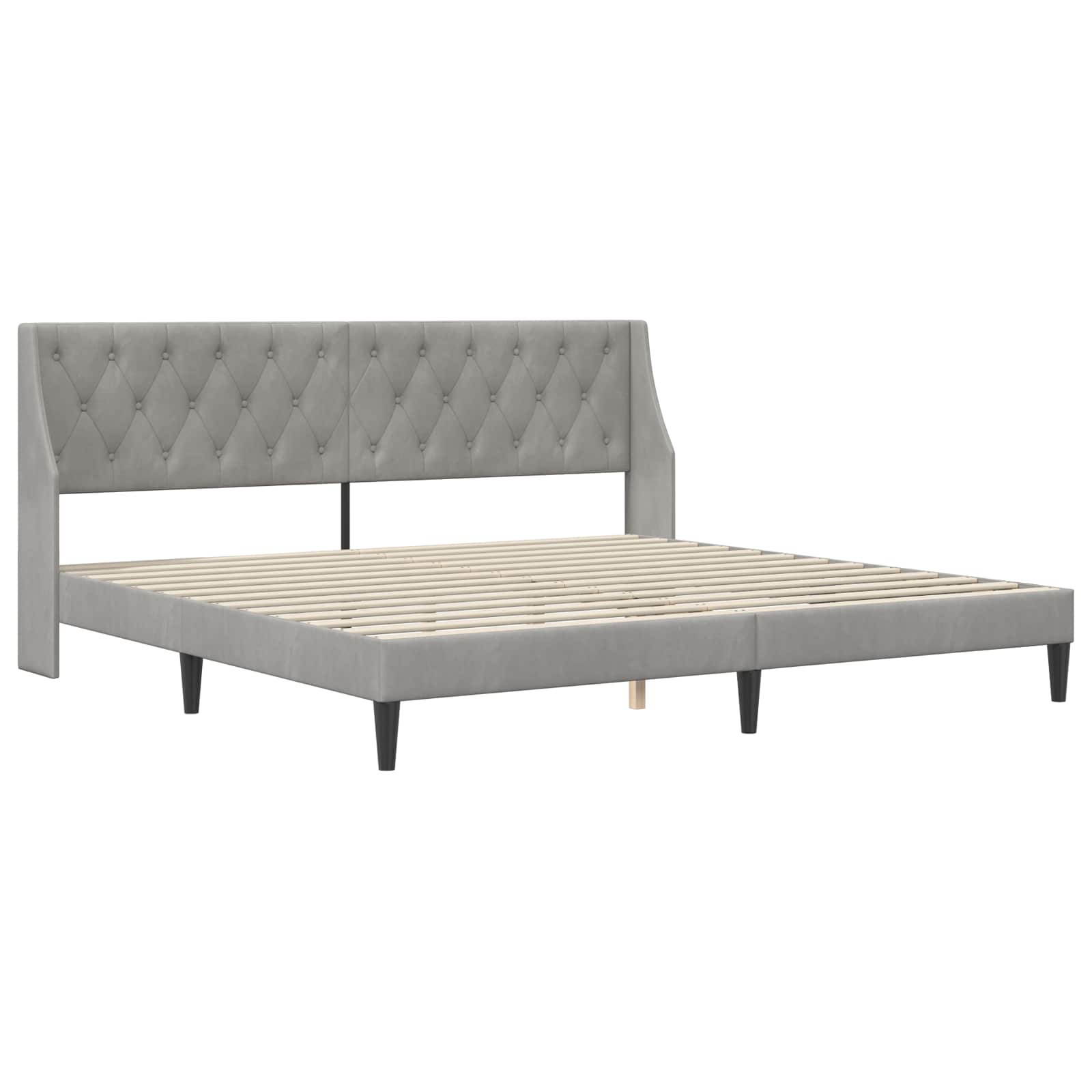 Krevetna konstrukcija Svijetlo siva 200 x 200 cm Baršun