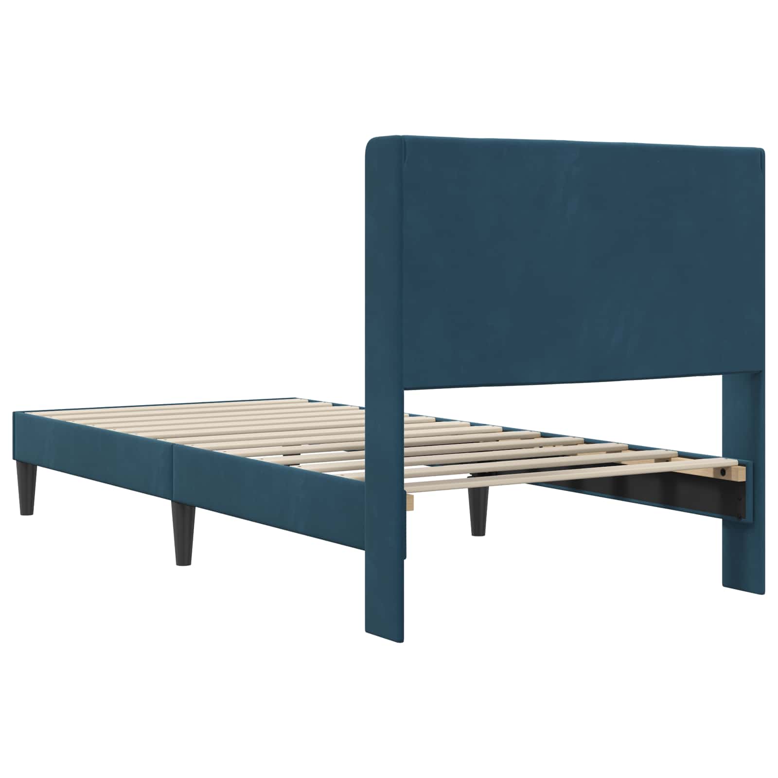 Krevetna konstrukcija s uzglavljem Plava 80 x 200 cm Baršun