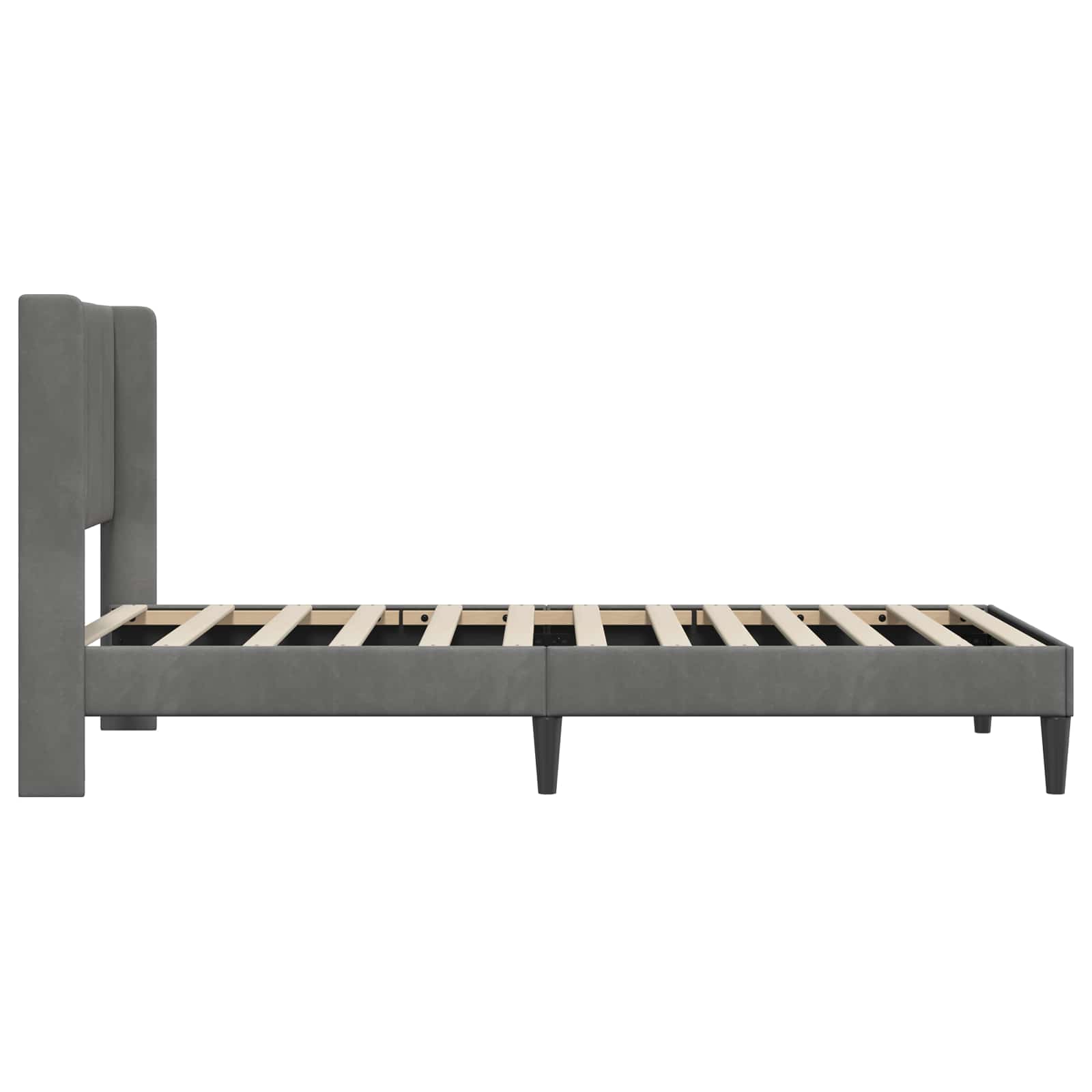 Krevetna konstrukcija s uzglavljem Tamnosiva 90 x 190 cm Baršun