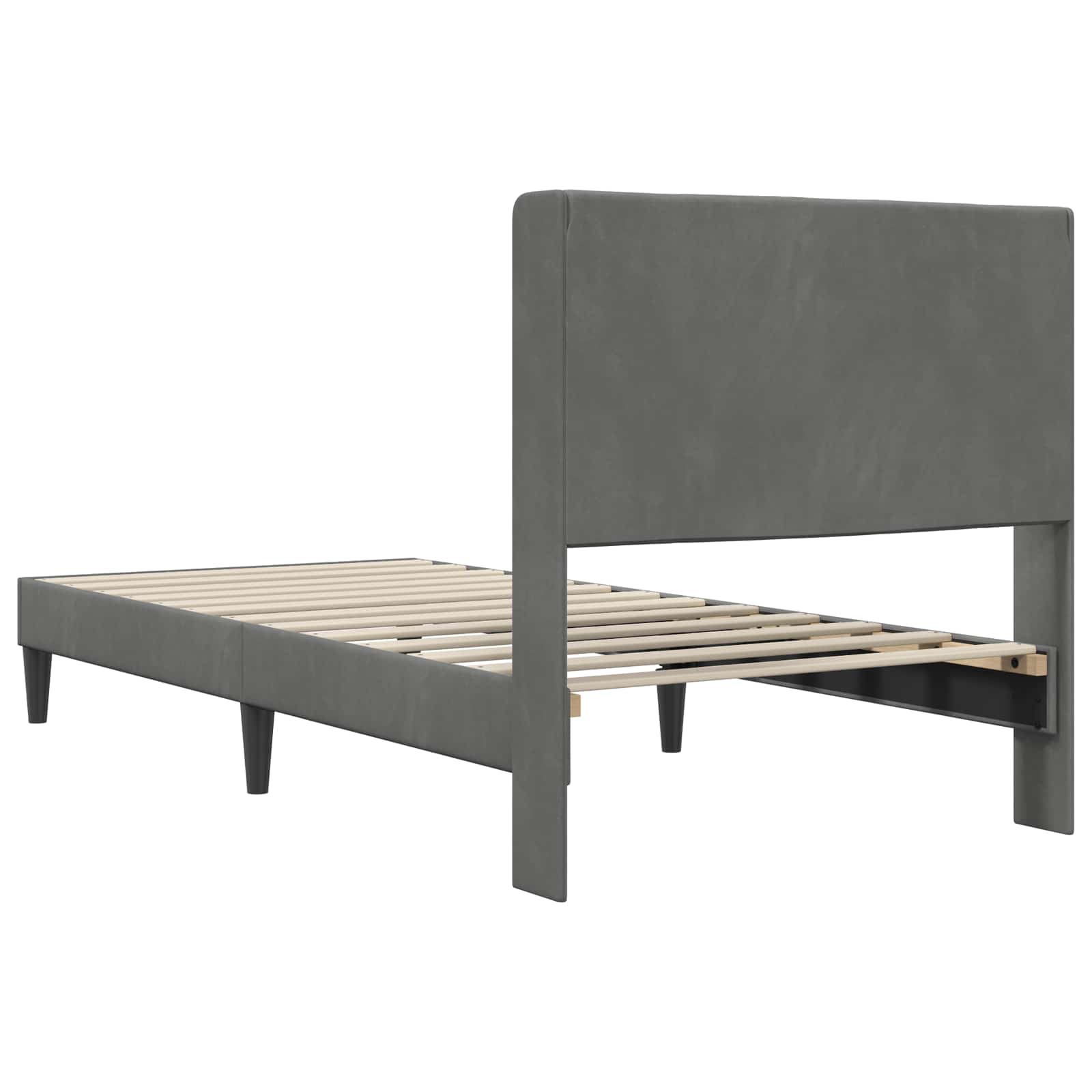 Krevetna konstrukcija s uzglavljem Tamnosiva 90 x 200 cm Baršun