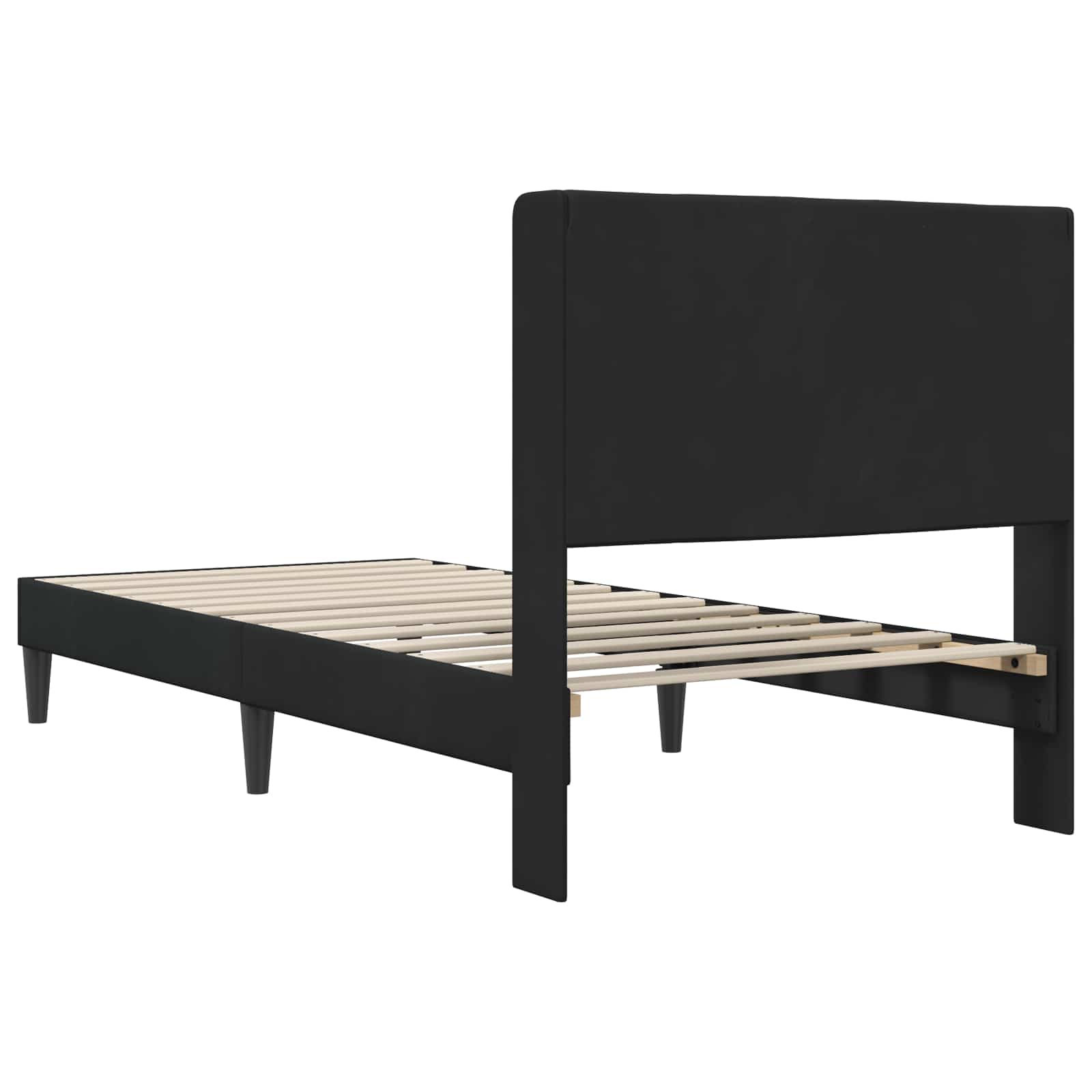 Krevetna konstrukcija s uzglavljem Crna 90 x 200 cm Baršun