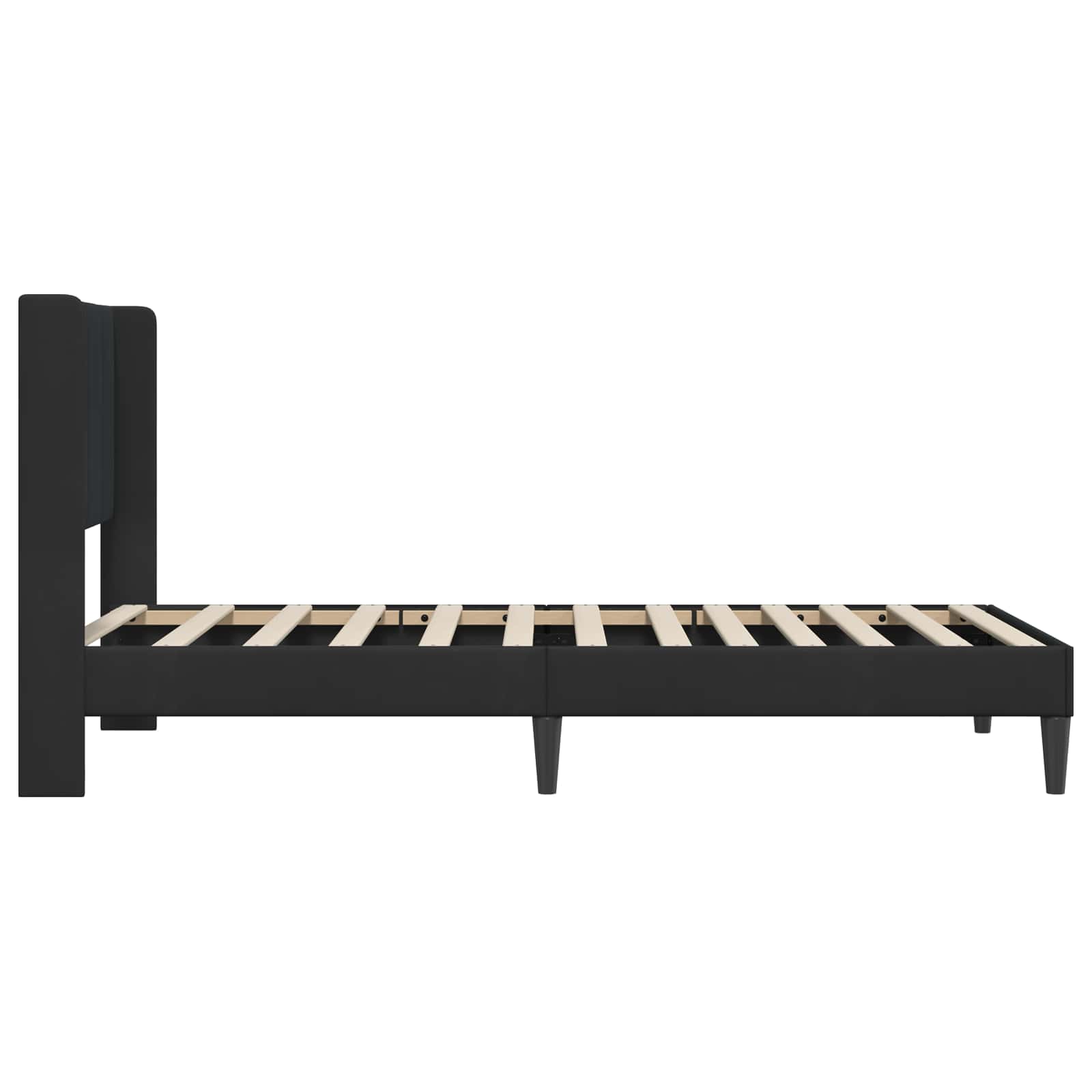 Krevetna konstrukcija s uzglavljem Crna 90 x 200 cm Baršun