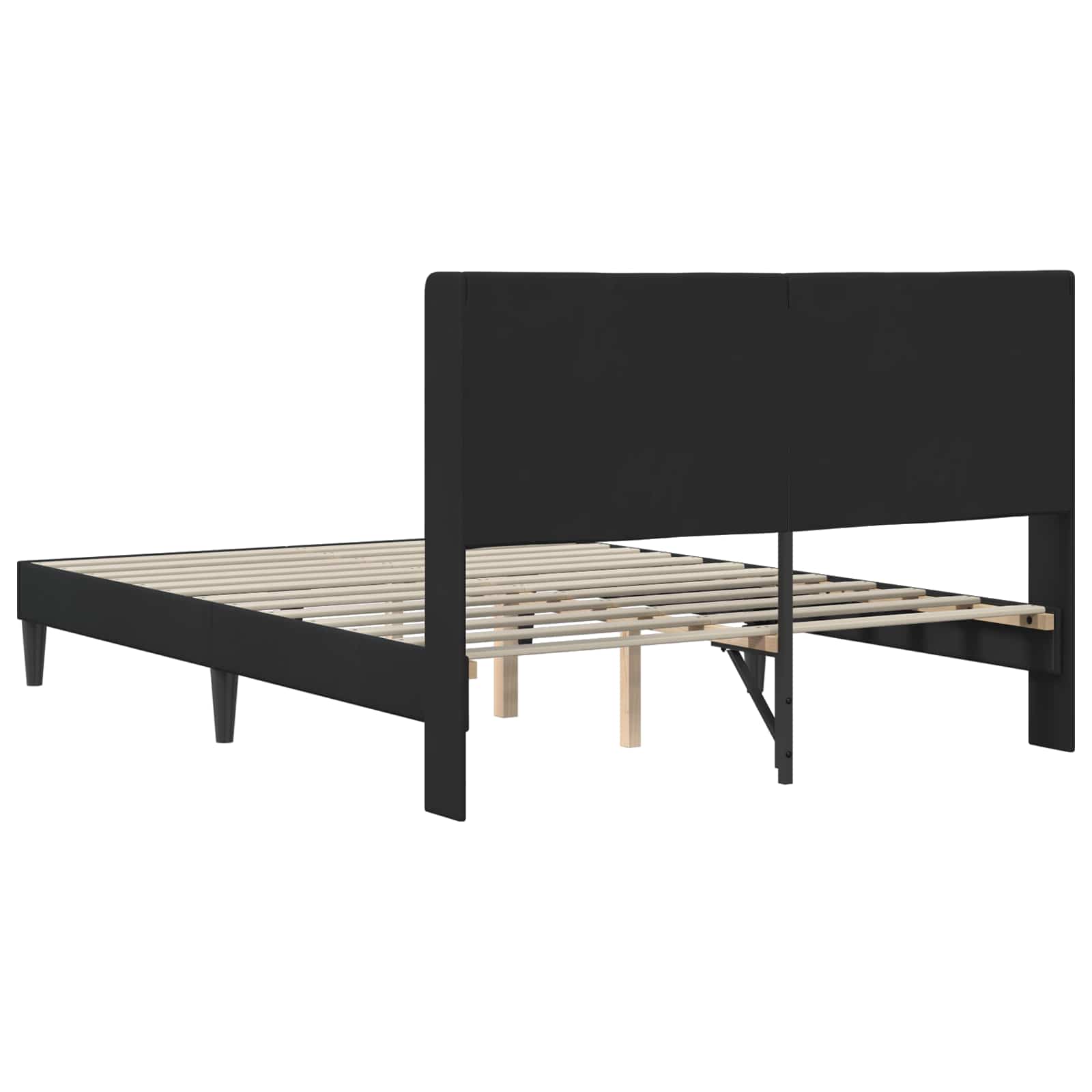 Krevetna konstrukcija s uzglavljem Crna 140 x 190 cm Baršun
