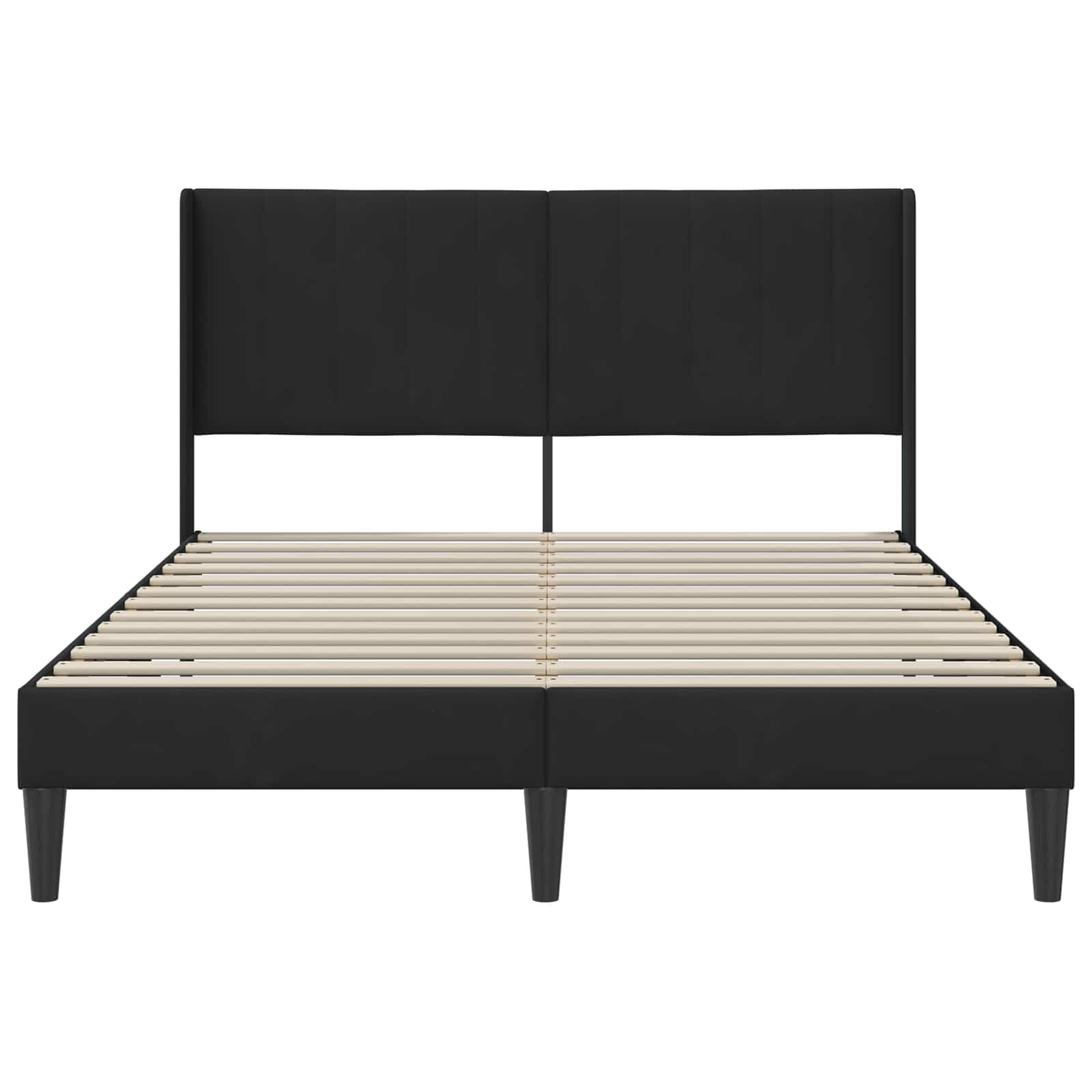 Krevetna konstrukcija s uzglavljem Crna 160 x 200 cm Baršun