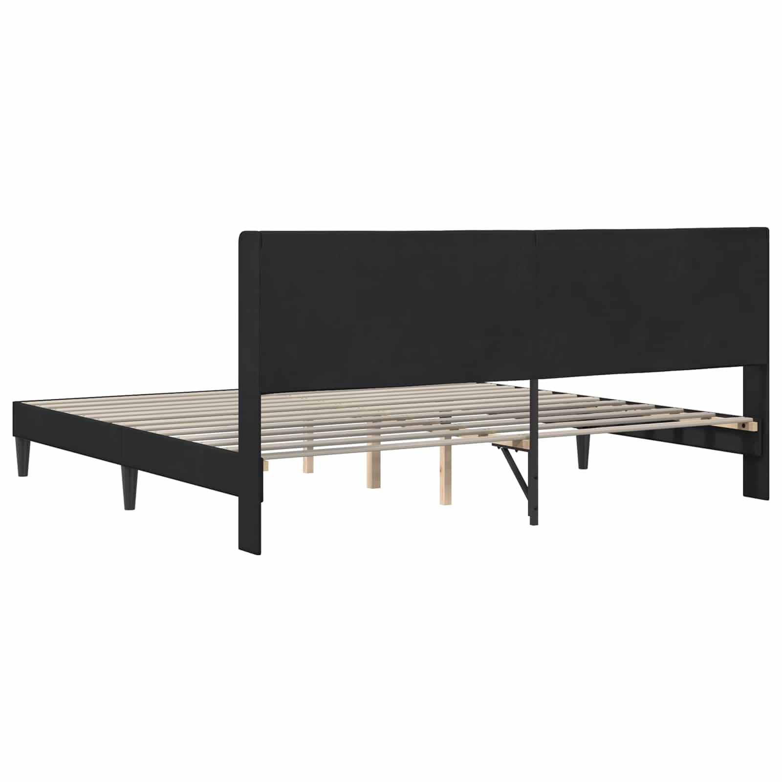 Krevetna konstrukcija s uzglavljem Crna 180 x 200 cm Baršun