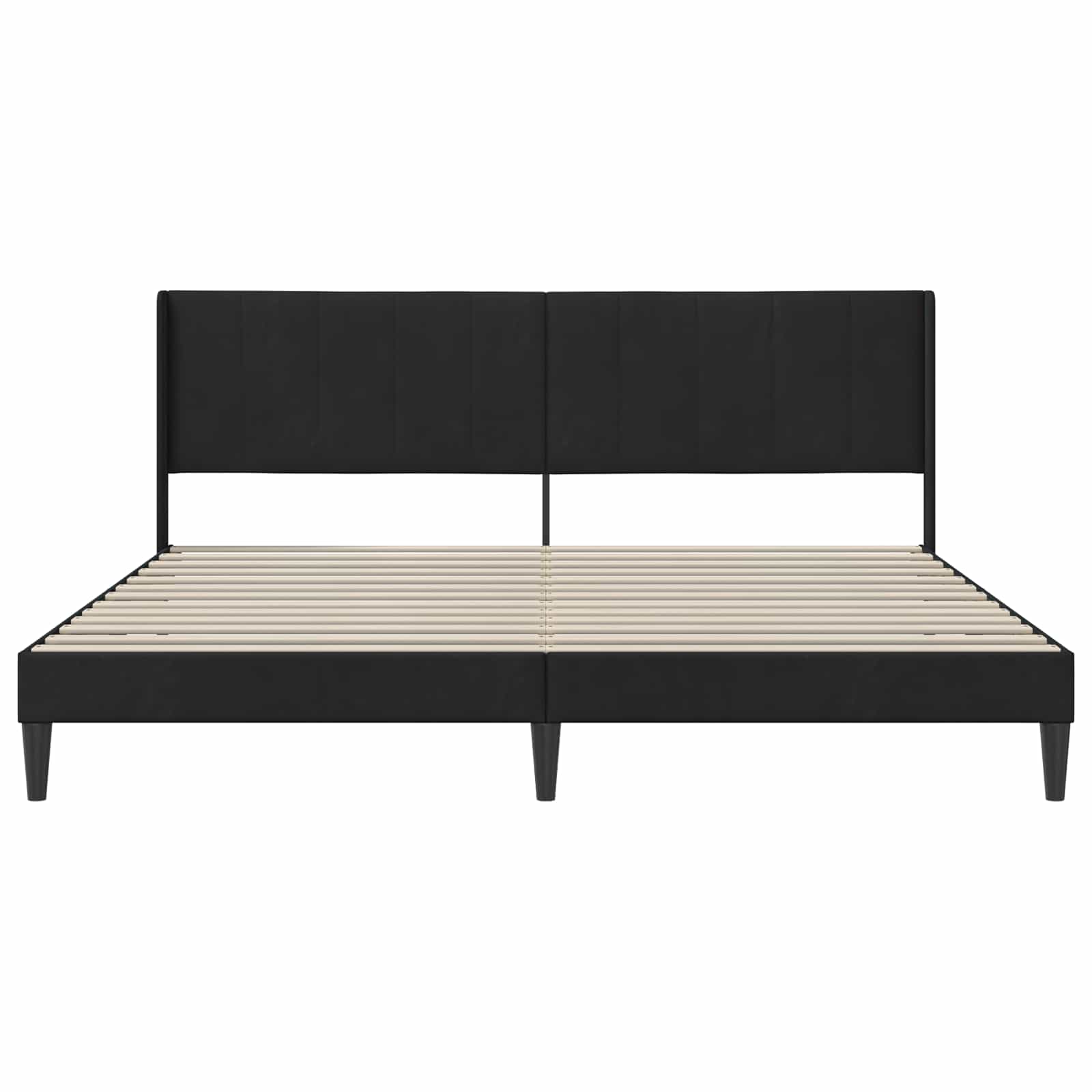 Krevetna konstrukcija s uzglavljem Crna 180 x 200 cm Baršun