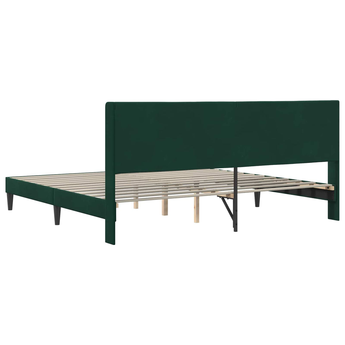 Krevetna konstrukcija Tamnozelena 200 x 200 cm Baršun