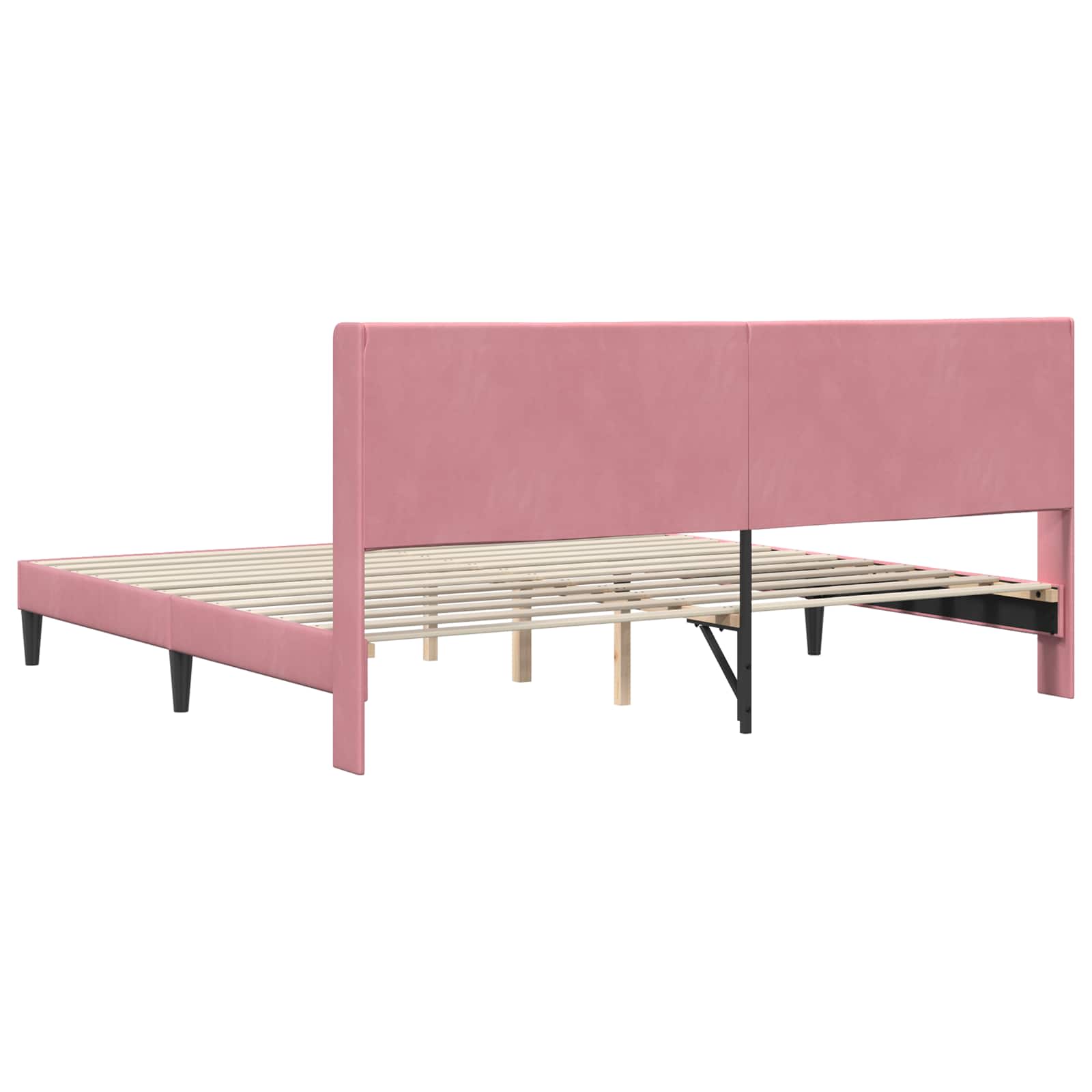 Krevetna konstrukcija Ružičasta 200 x 200 cm Baršun