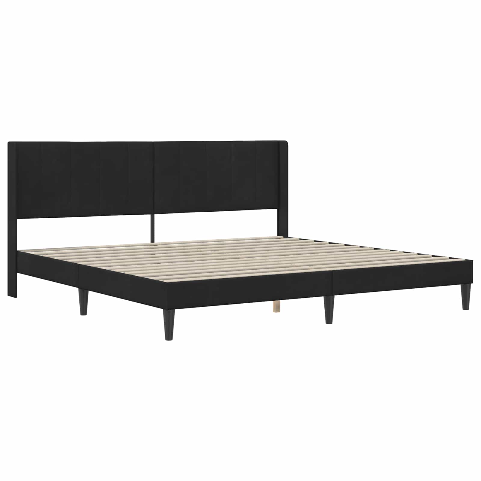 Krevetna konstrukcija s uzglavljem Crna 200 x 200 cm Baršun