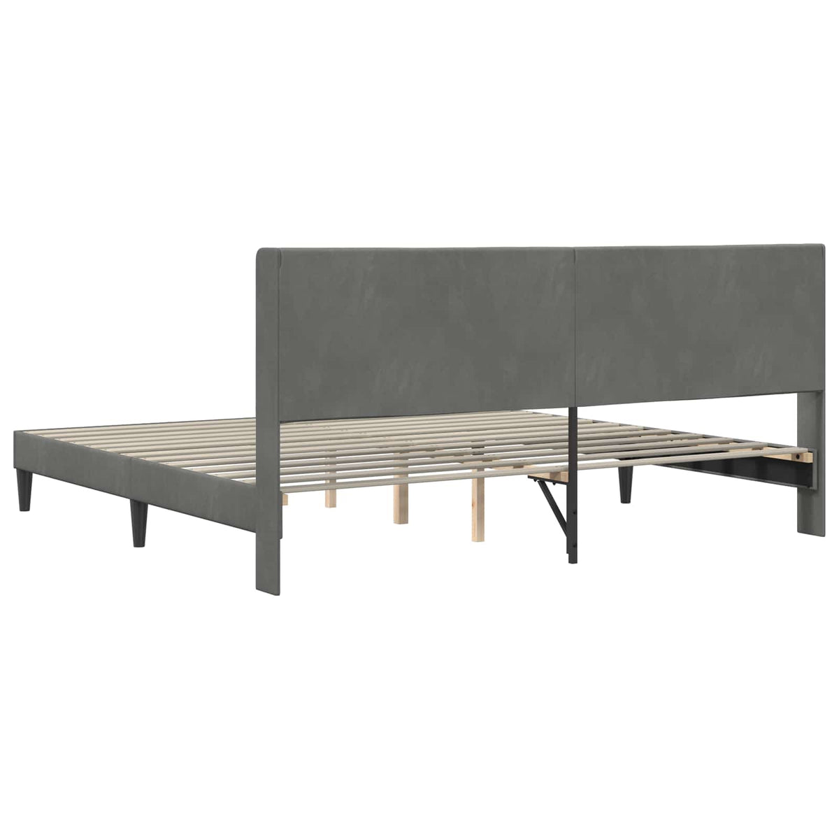 Krevetna konstrukcija Tamnosiva 183 x 213 cm Baršun