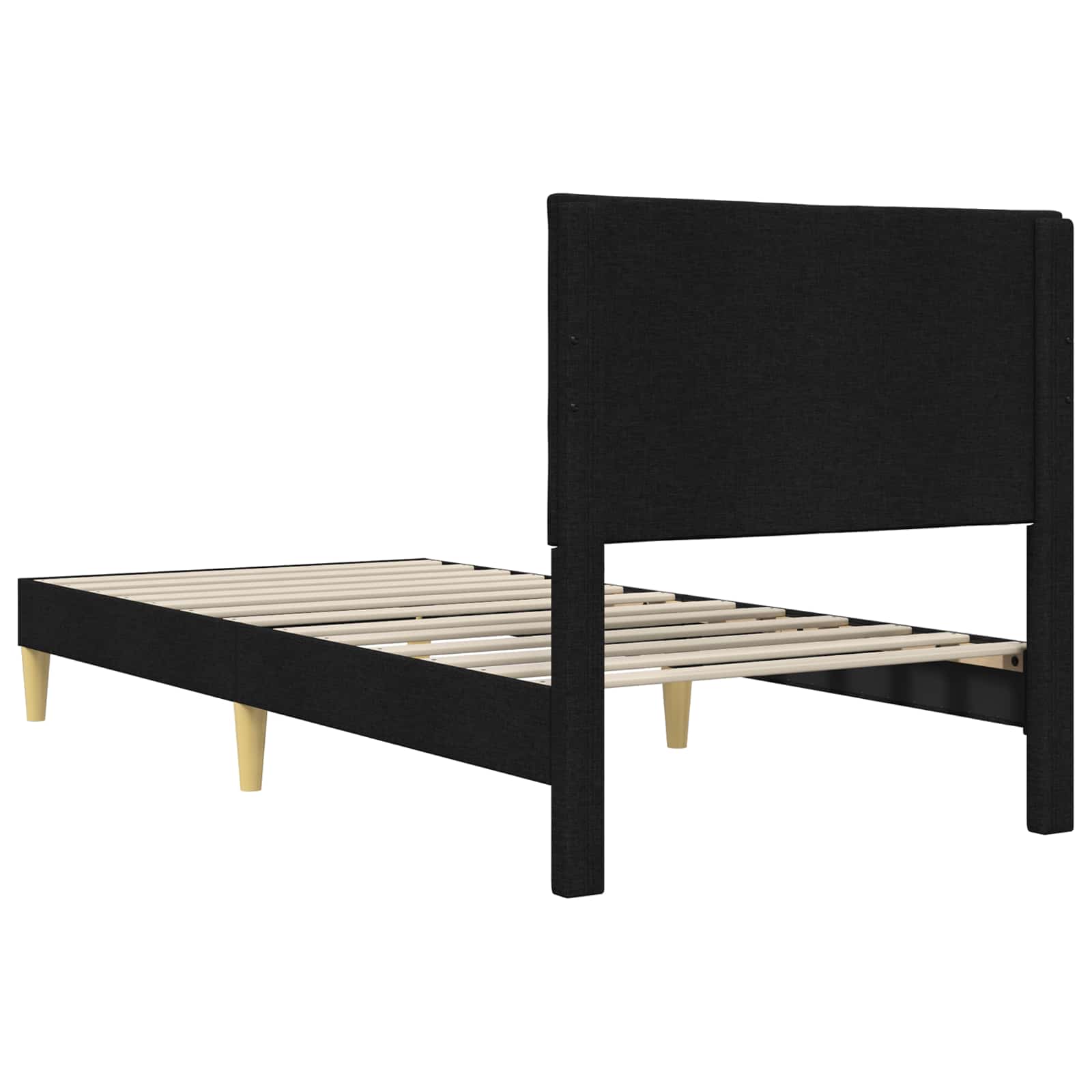 Krevetna konstrukcija s uzglavljem Crna 80 x 200 cm Tkanina