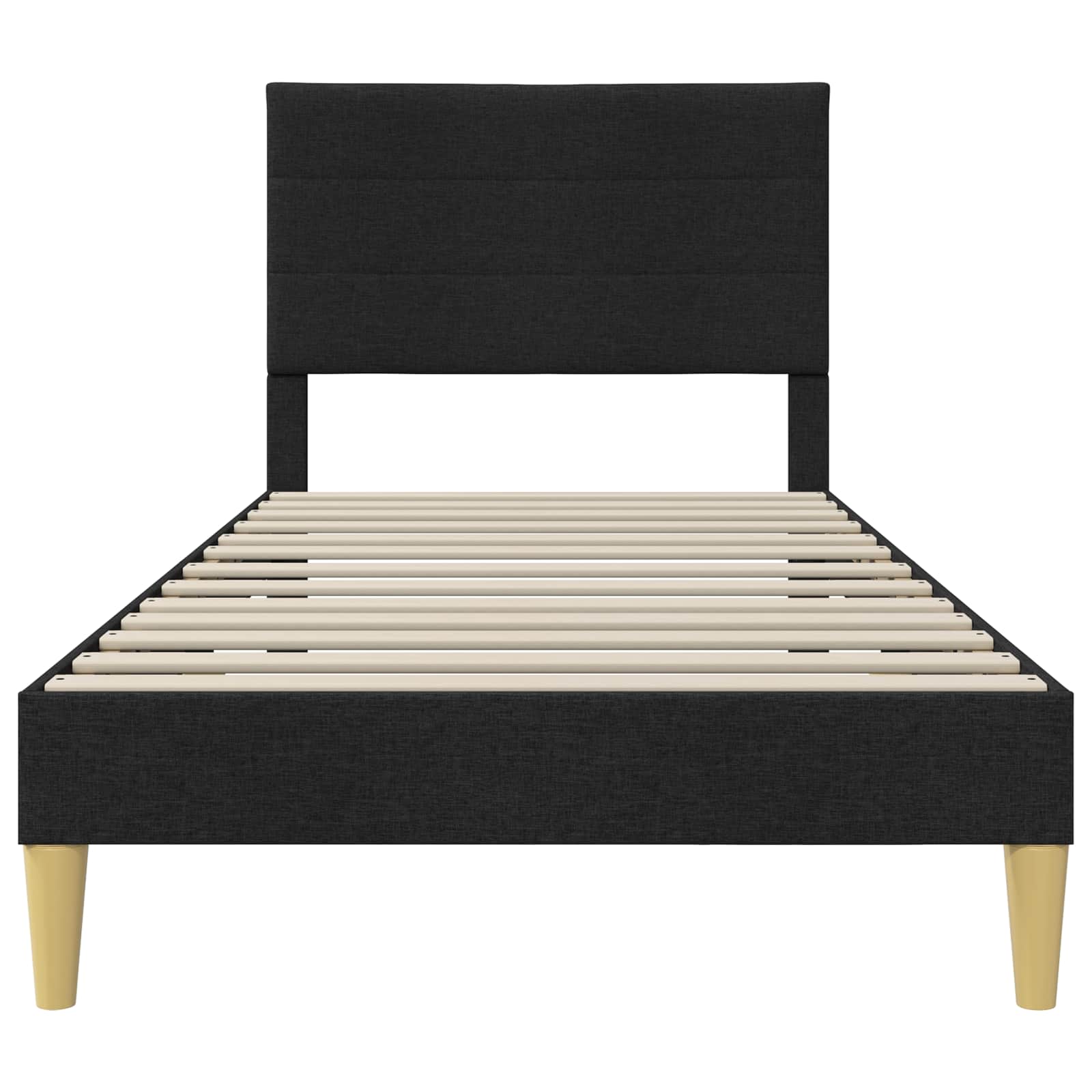 Krevetna konstrukcija s uzglavljem Crna 80 x 200 cm Tkanina